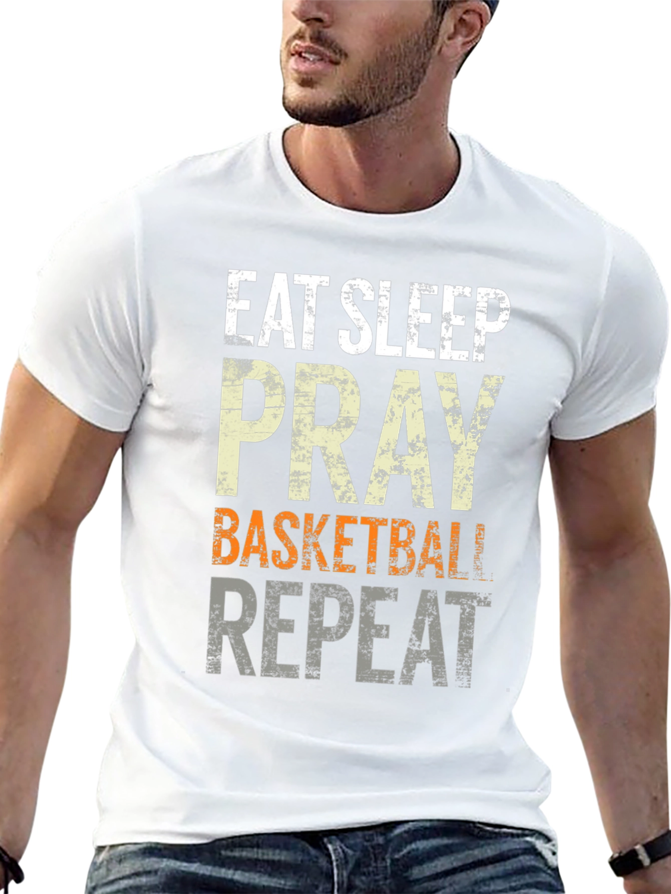 Eat Sleep Pray Basketball Repeat Graphic Tee