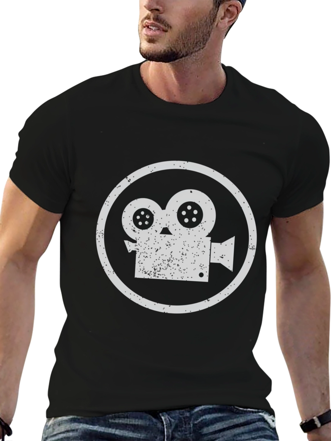 Retro Film Camera T-Shirt - Black
