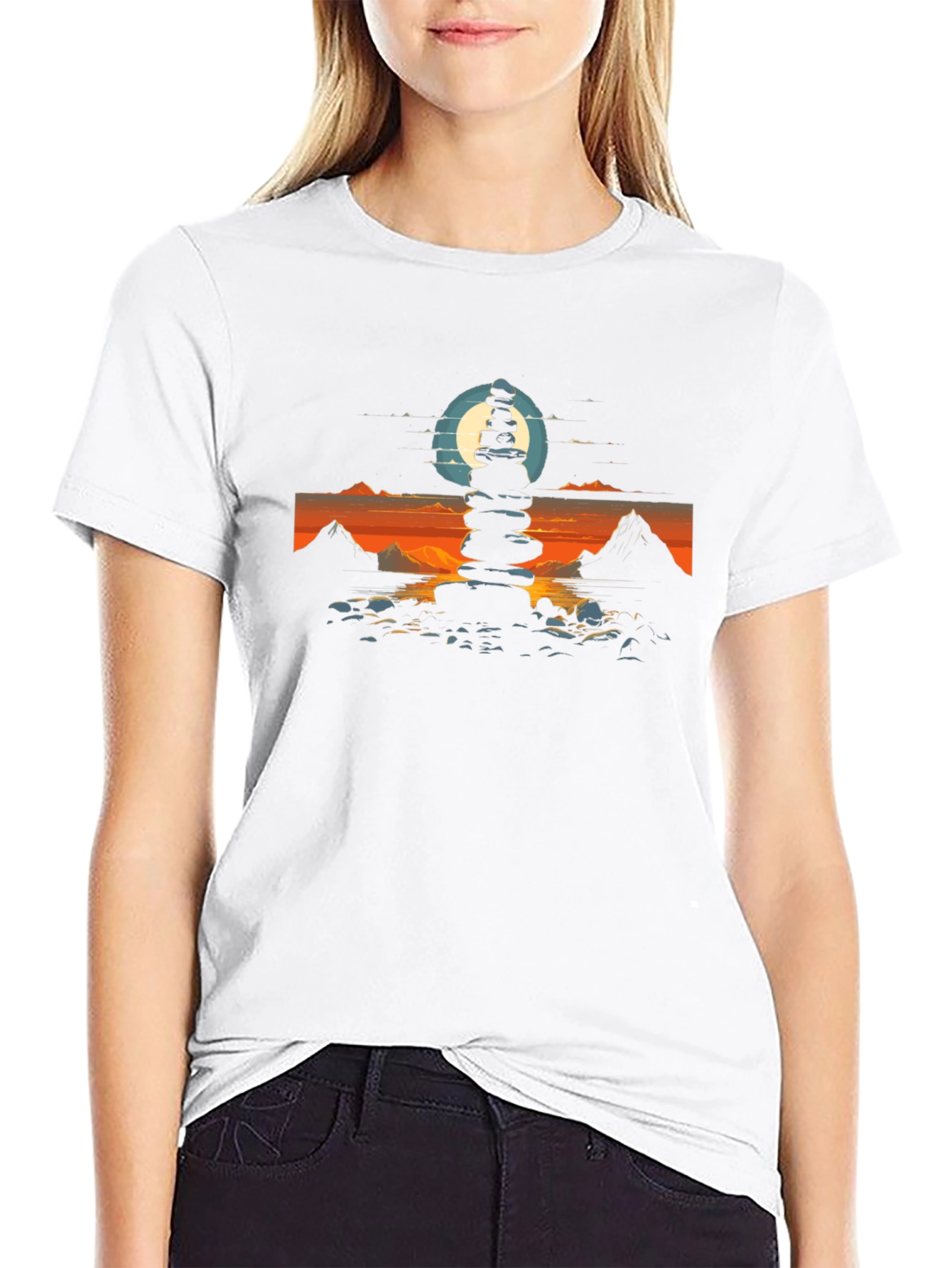 Zen Stacked Stone Graphic Tee