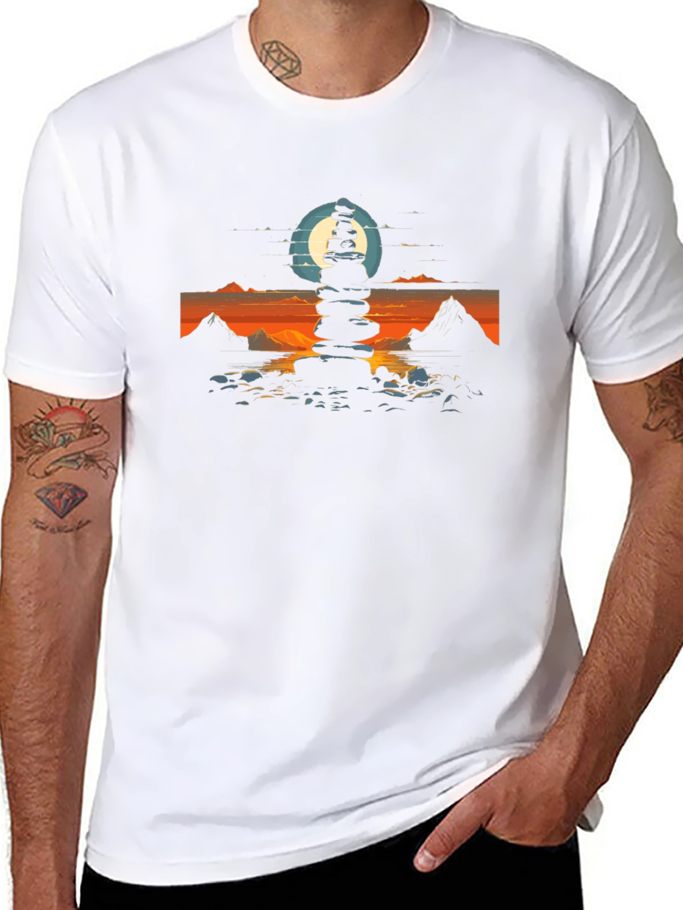Zen Stacked Stone Graphic Tee