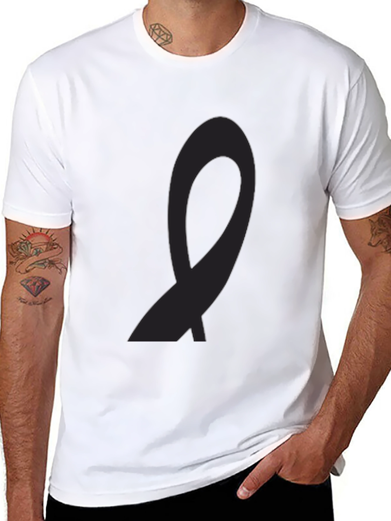 Black Awareness Ribbon Tee - Stylish Support