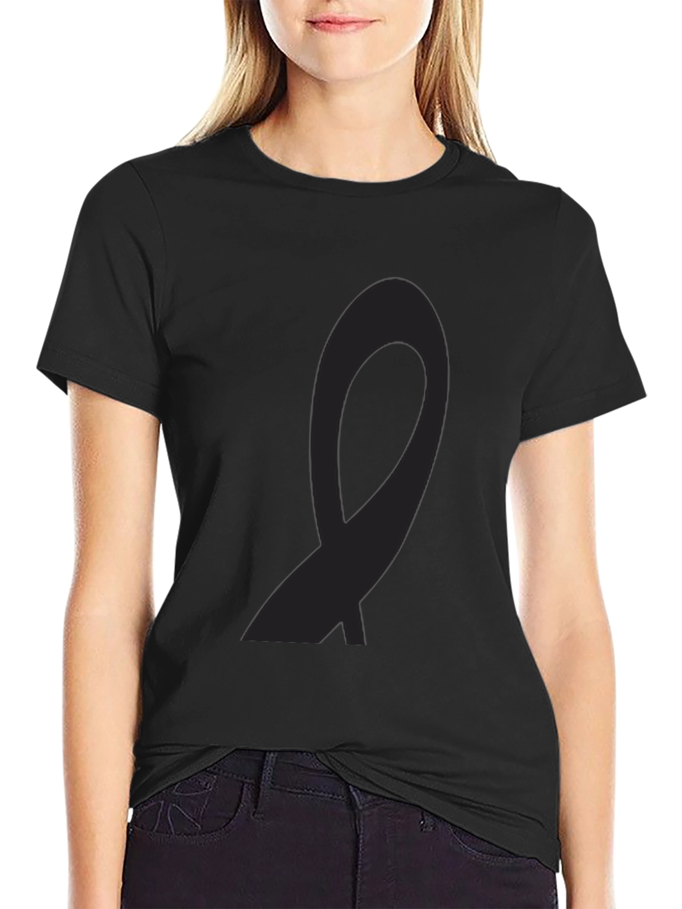 Black Awareness Ribbon Tee - Stylish Support