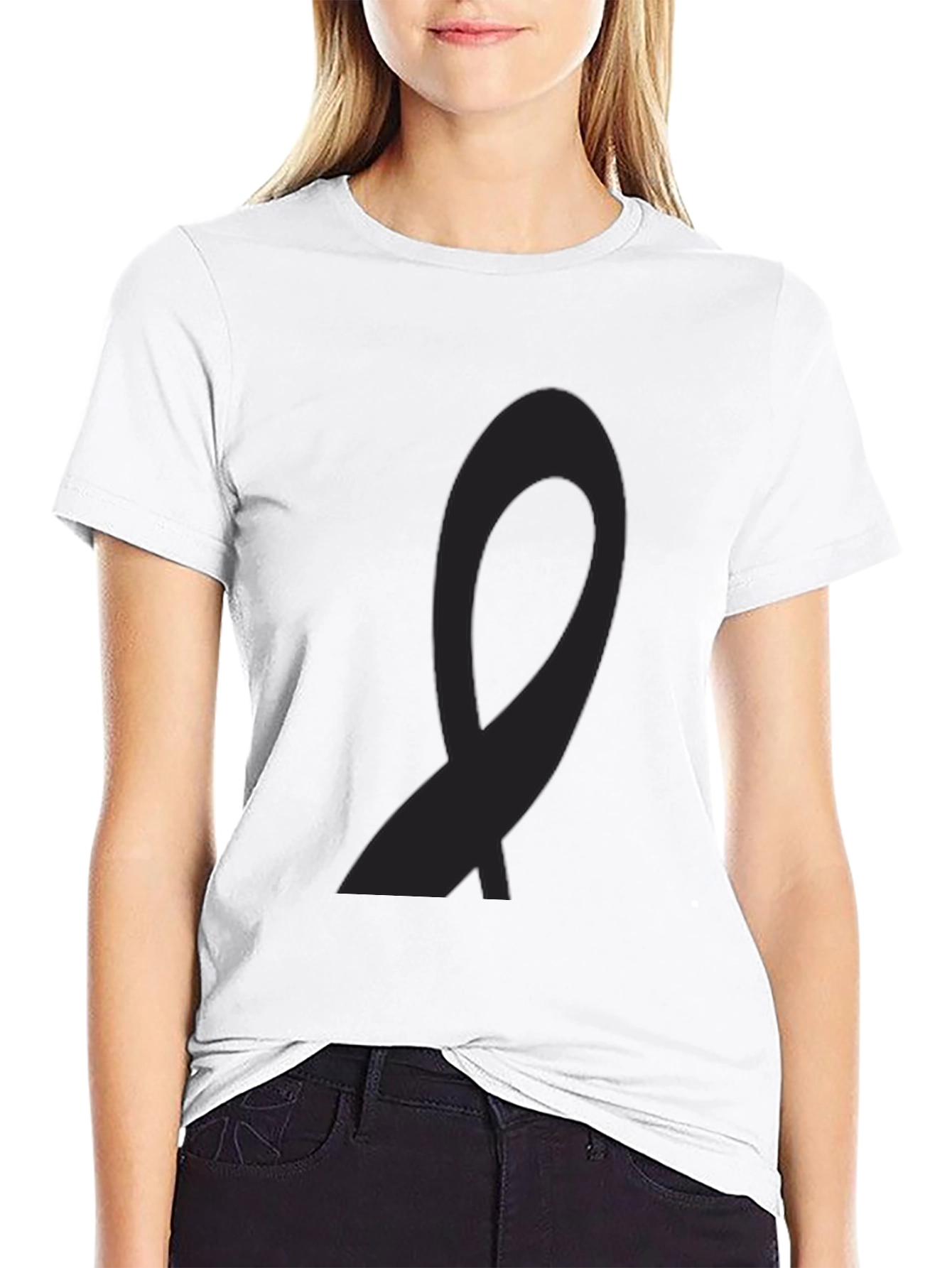 Black Awareness Ribbon Tee - Stylish Support