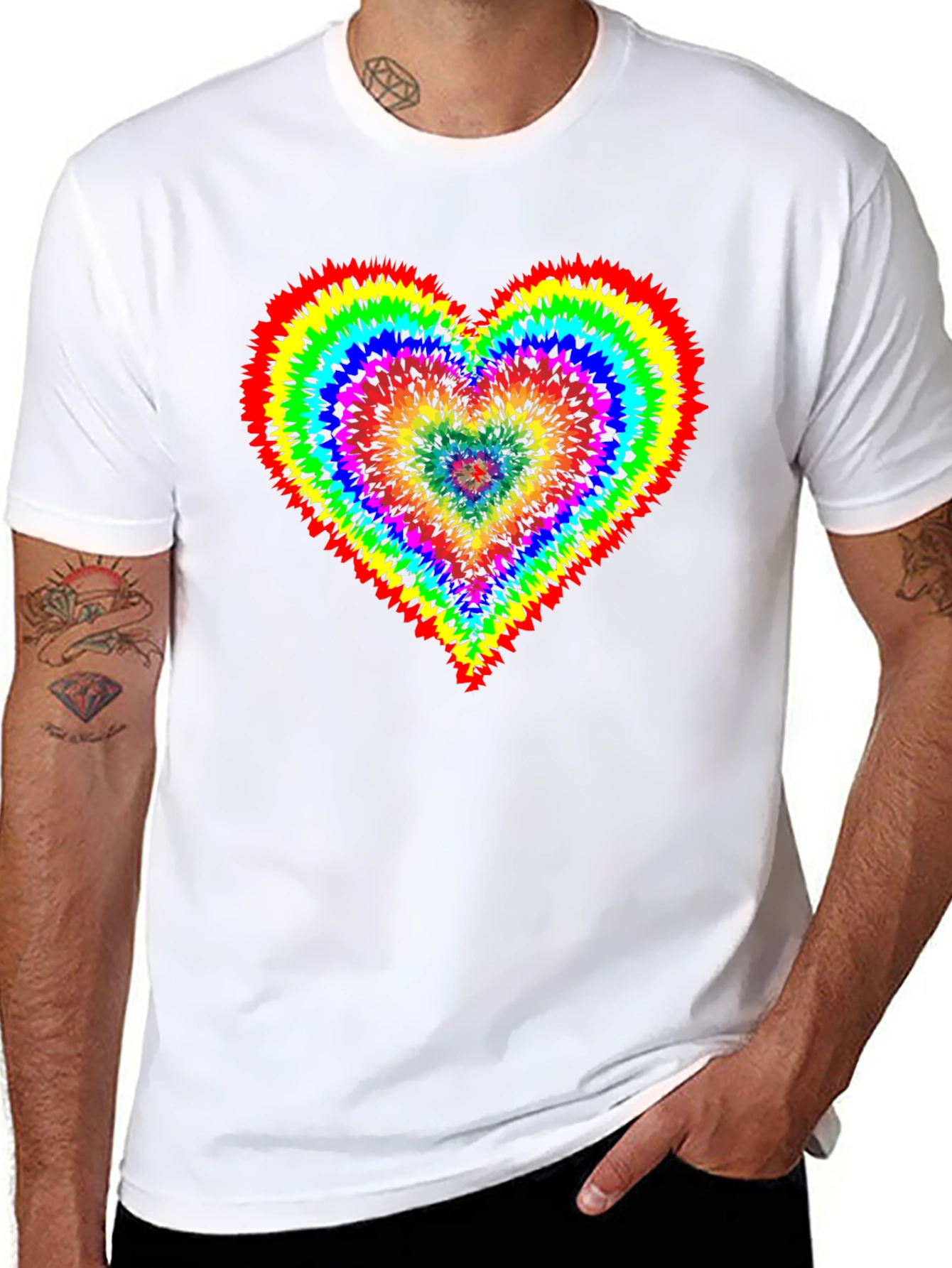 Rainbow Tie-Dye Heart T-Shirt