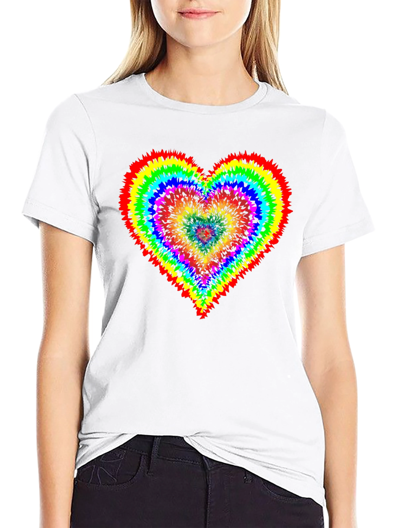 Rainbow Tie-Dye Heart T-Shirt