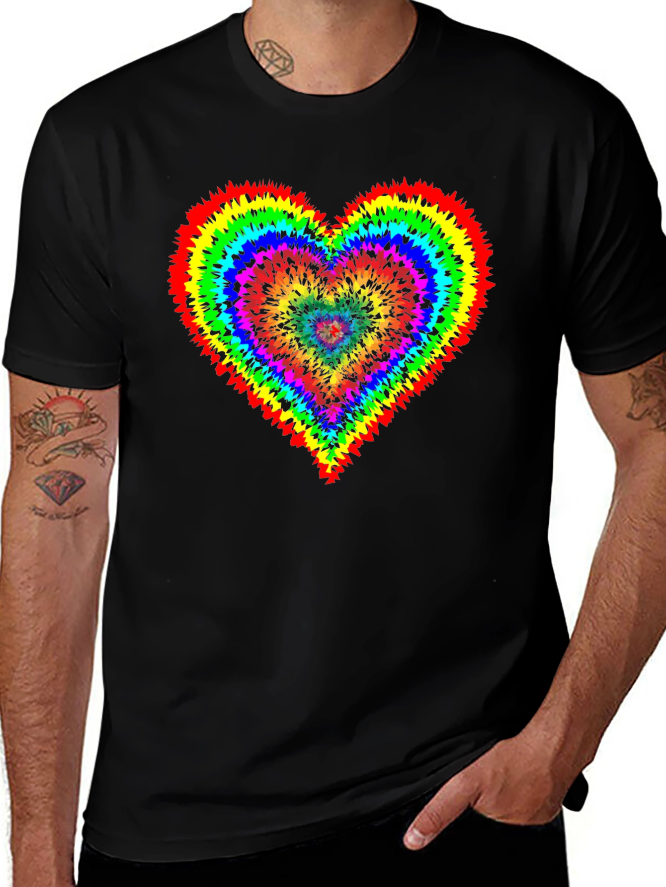 Rainbow Tie-Dye Heart T-Shirt