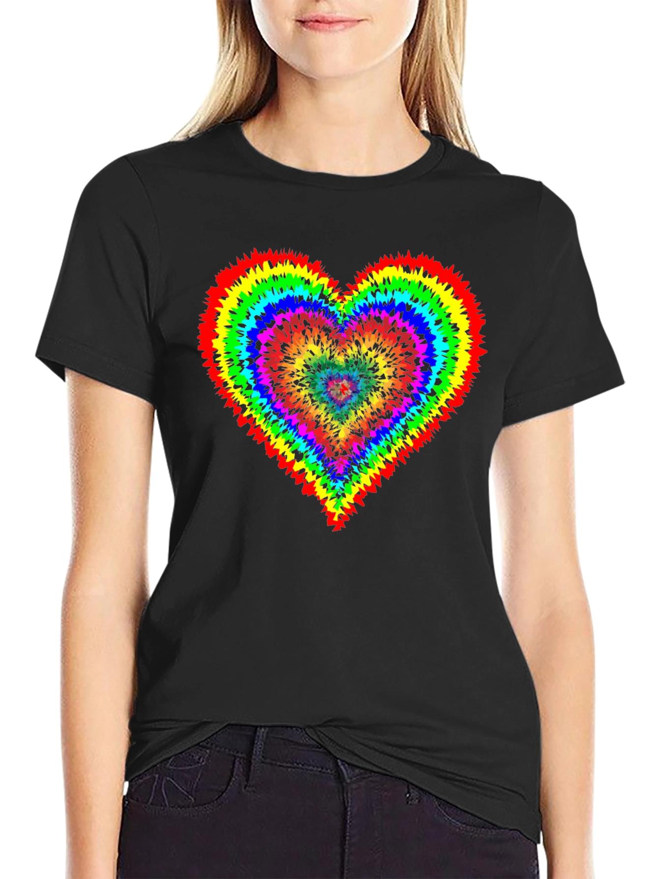 Rainbow Tie-Dye Heart T-Shirt