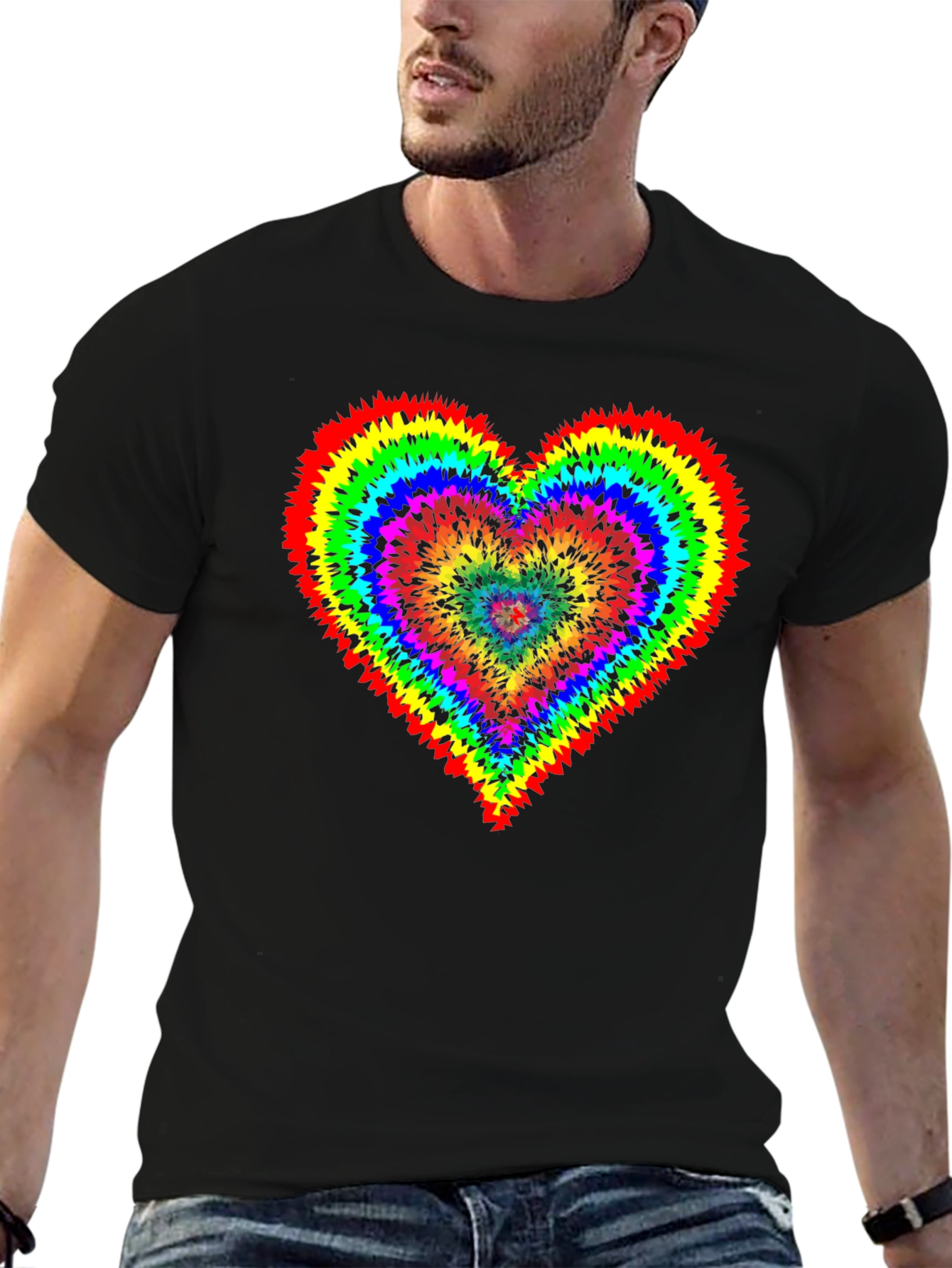 Rainbow Tie-Dye Heart T-Shirt