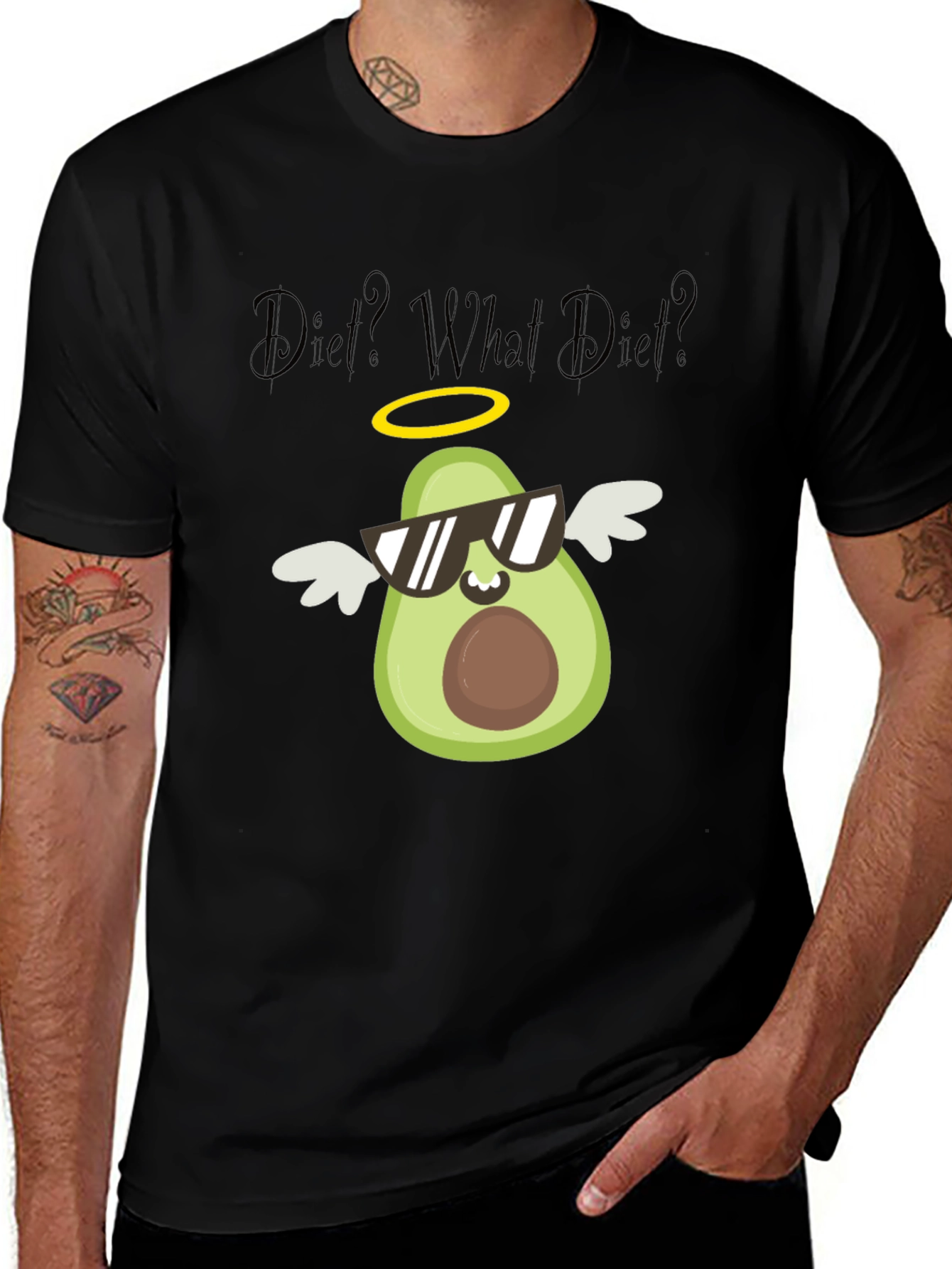 Avocado Angel T-Shirt - Diet? What Diet? Funny Tee