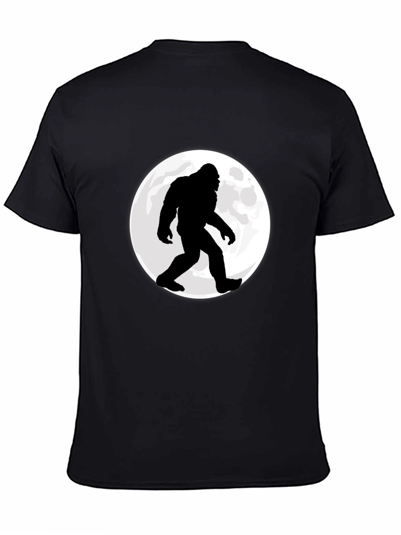 Bigfoot Moon Mens Black Graphic T-Shirt