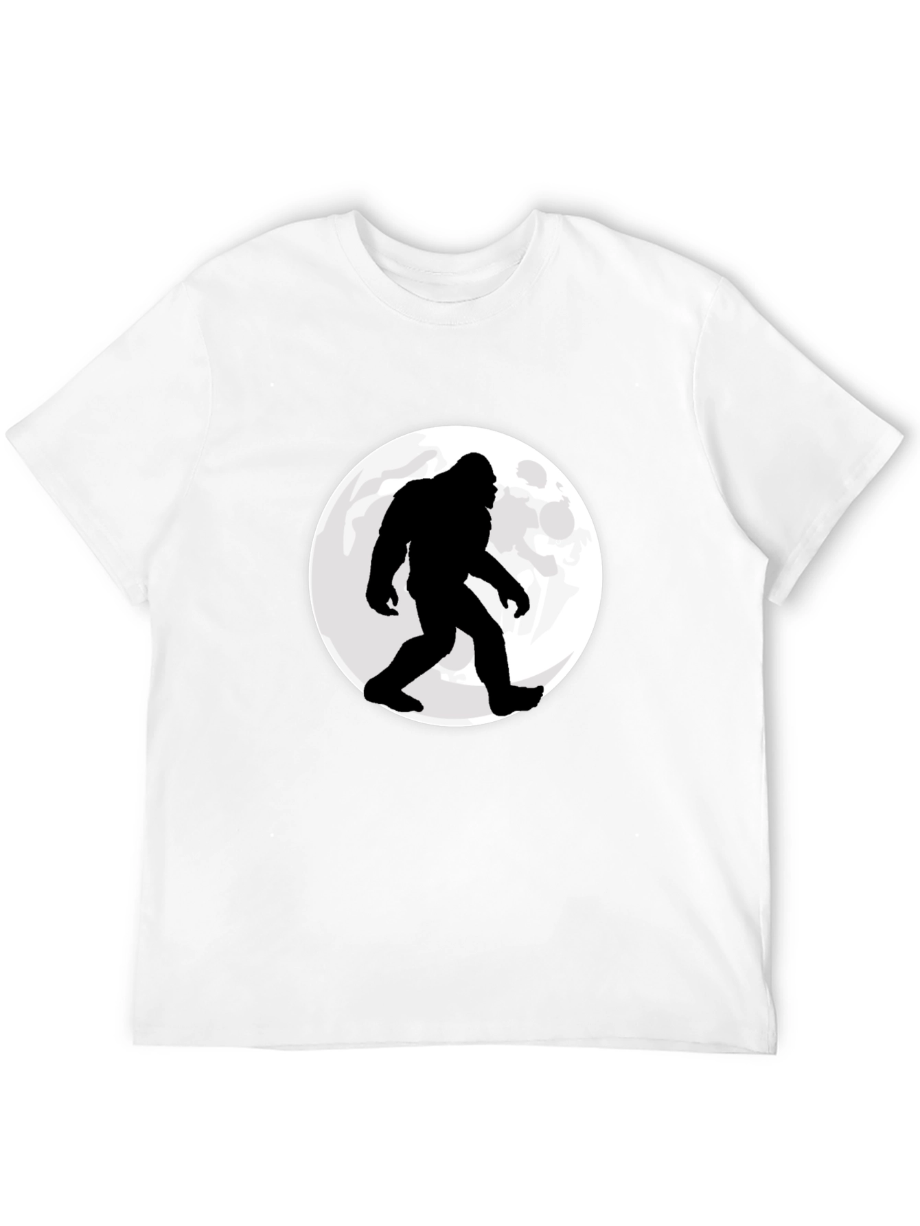 Bigfoot Moon Mens Black Graphic T-Shirt