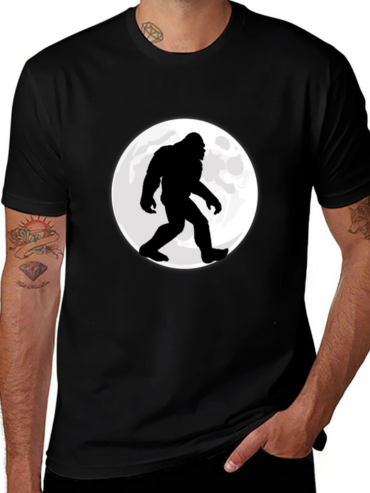 Bigfoot Moon Mens Black Graphic T-Shirt