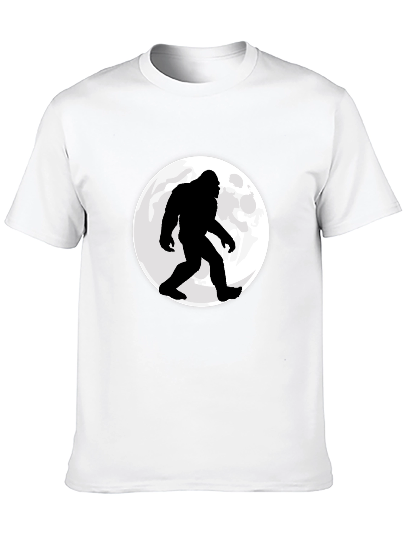 Bigfoot Moon Mens Black Graphic T-Shirt