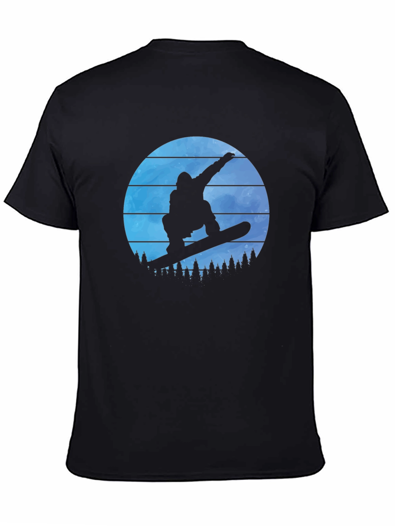 Snowboarder Silhouette Graphic Tee - Black T-Shirt