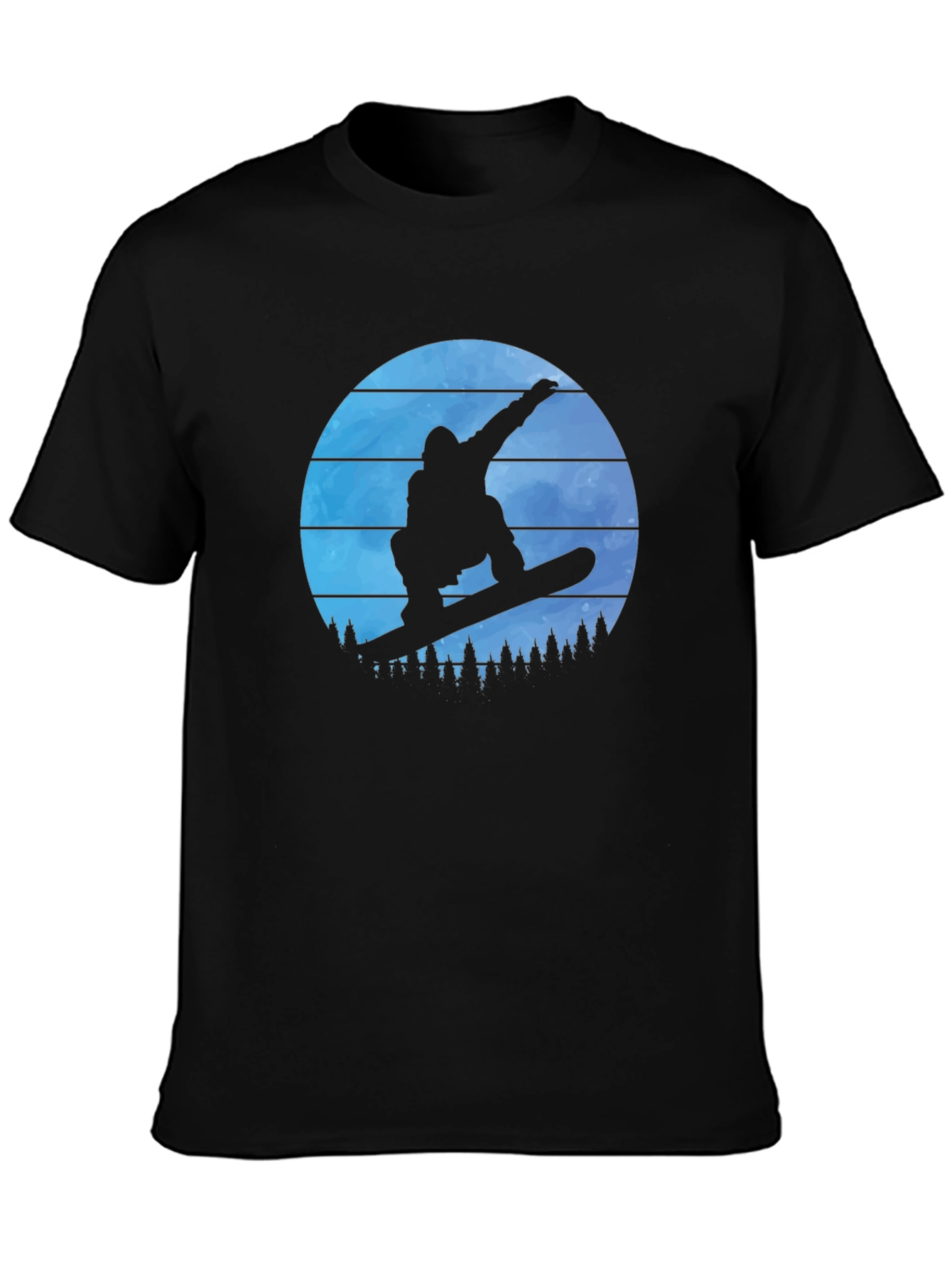 Snowboarder Silhouette Graphic Tee - Black T-Shirt
