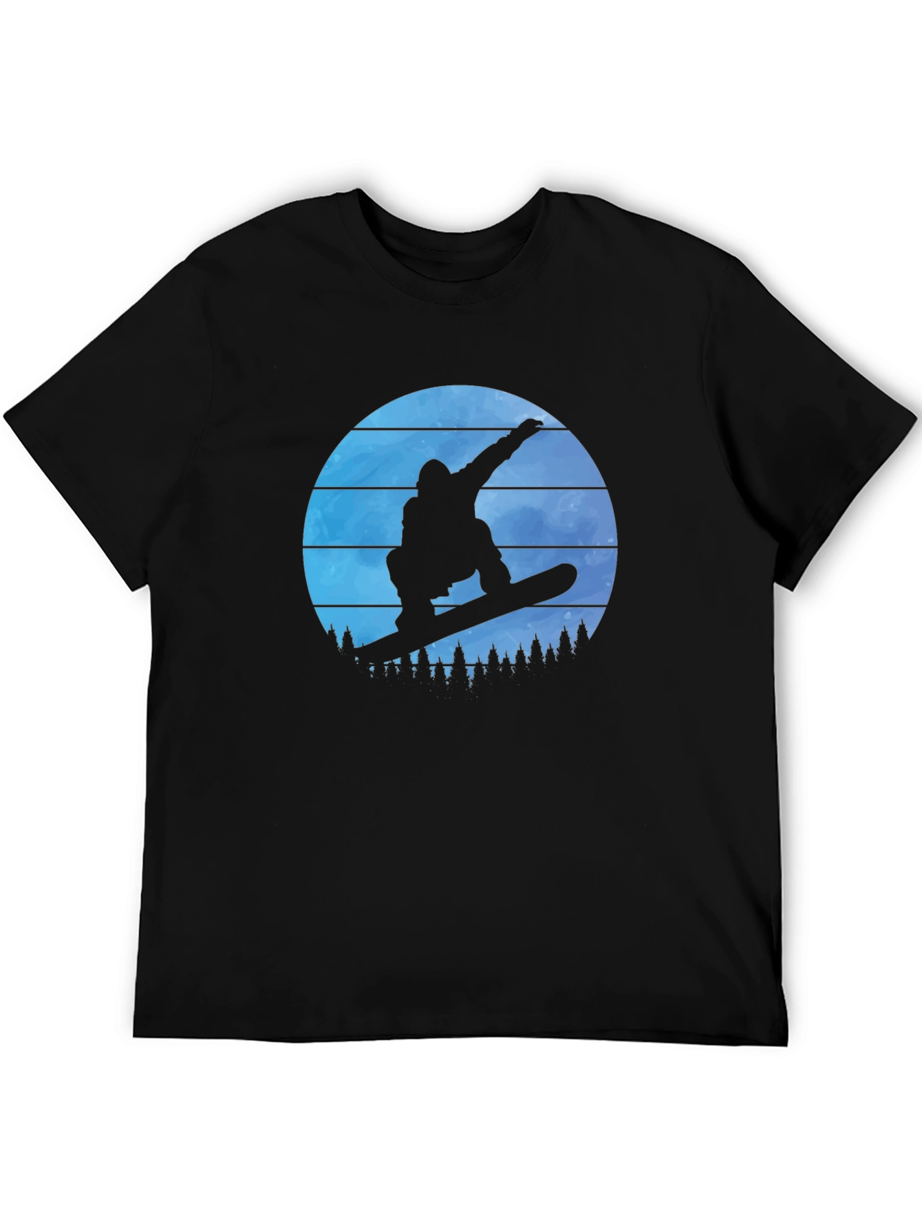 Snowboarder Silhouette Graphic Tee - Black T-Shirt