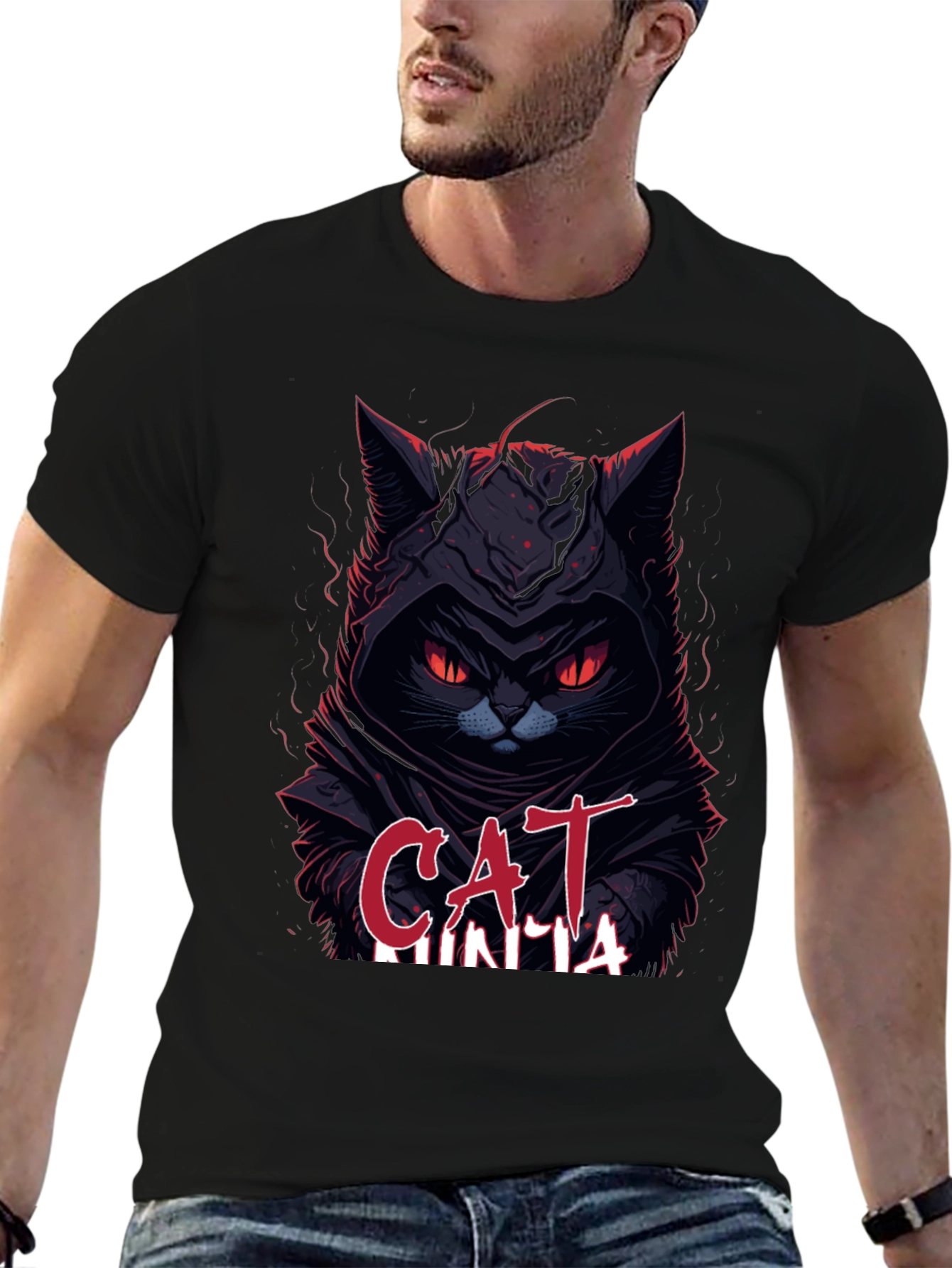 Cat Ninja Graphic T-Shirt - Dark Humor Apparel