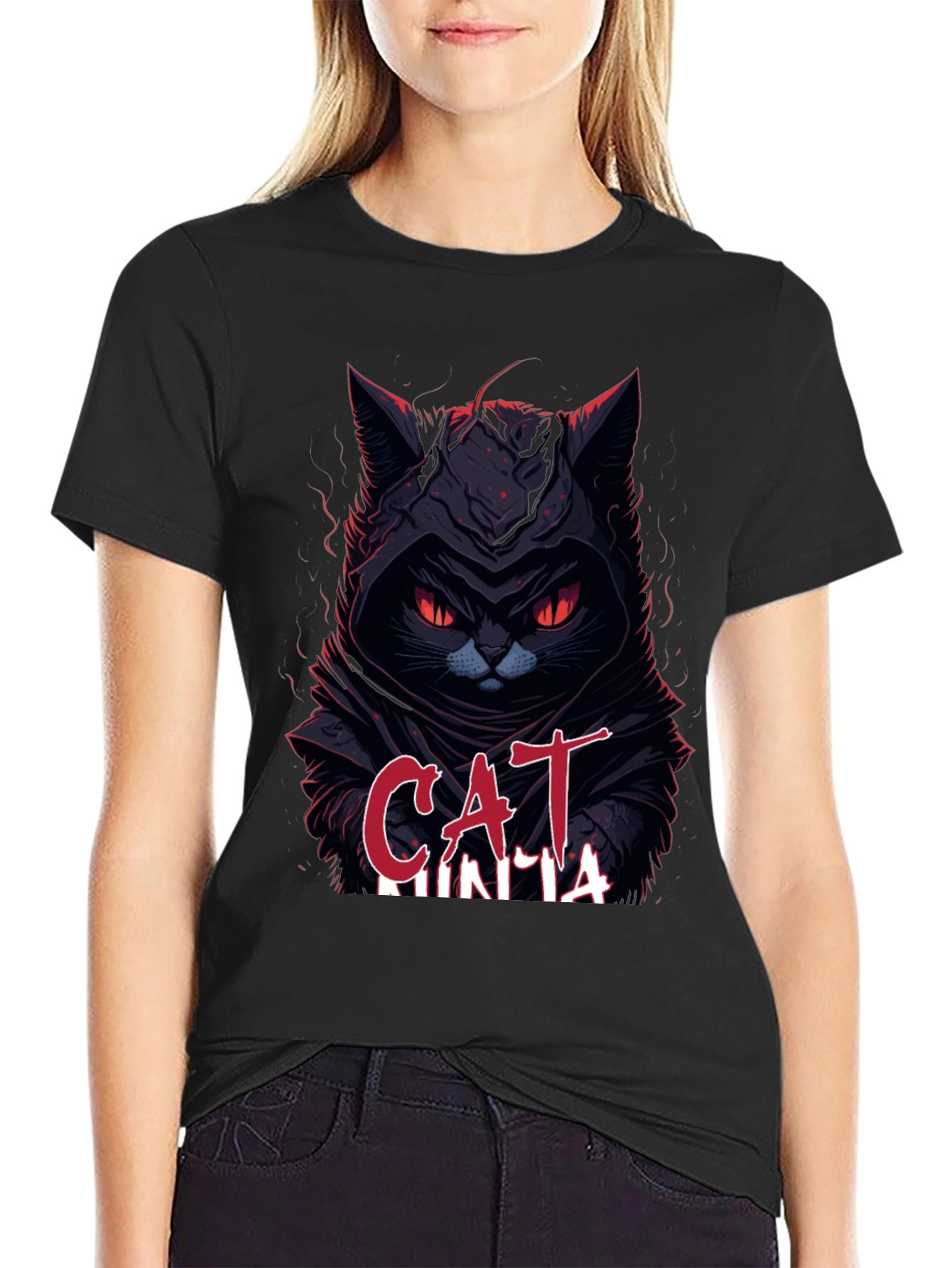 Cat Ninja Graphic T-Shirt - Dark Humor Apparel