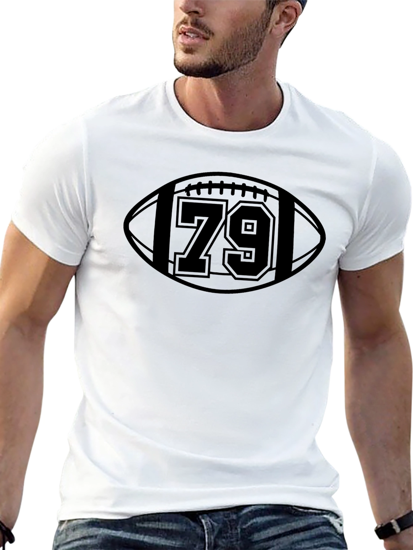 Football 79 Graphic Black T-Shirt