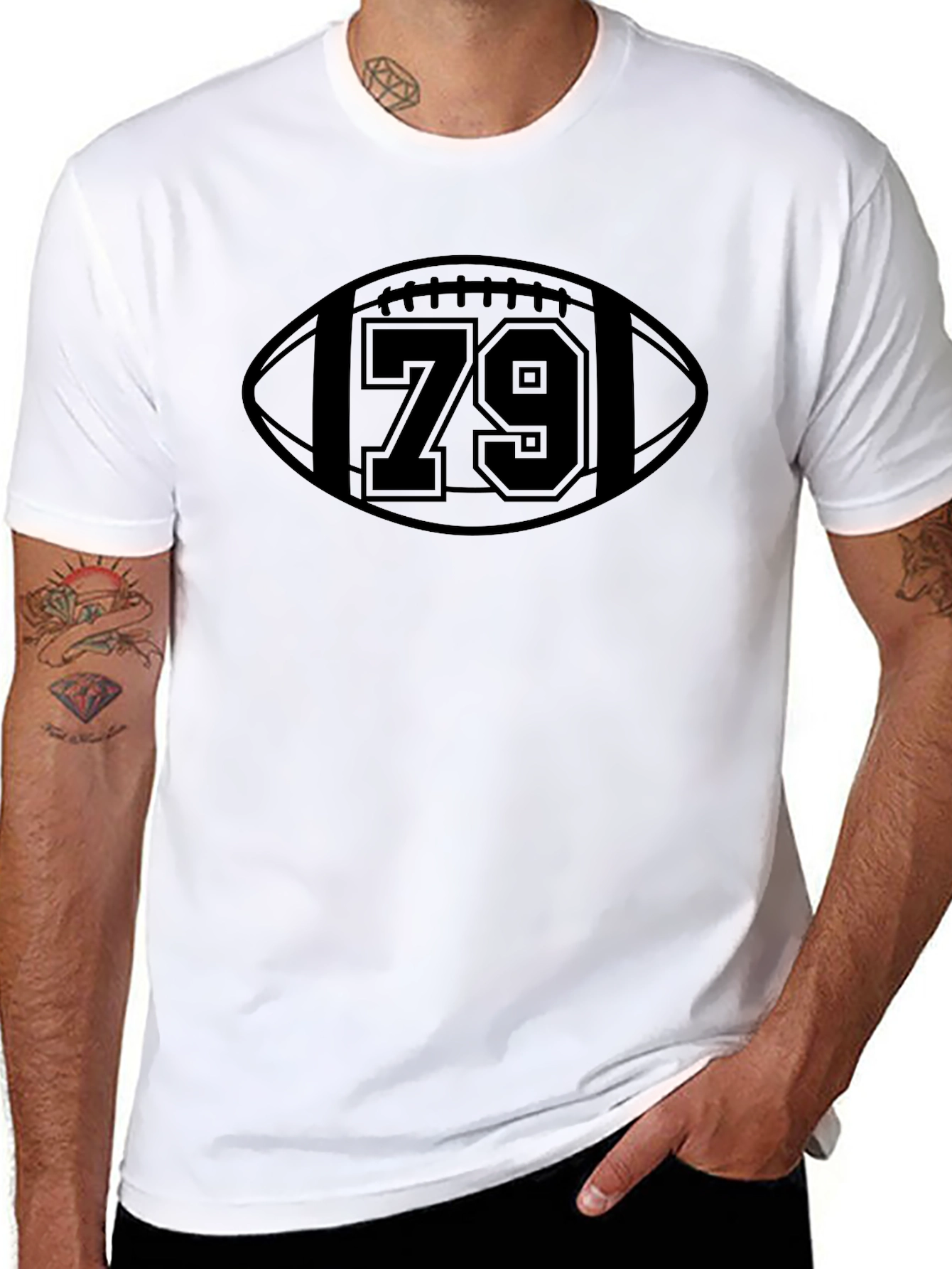 Football 79 Graphic Black T-Shirt