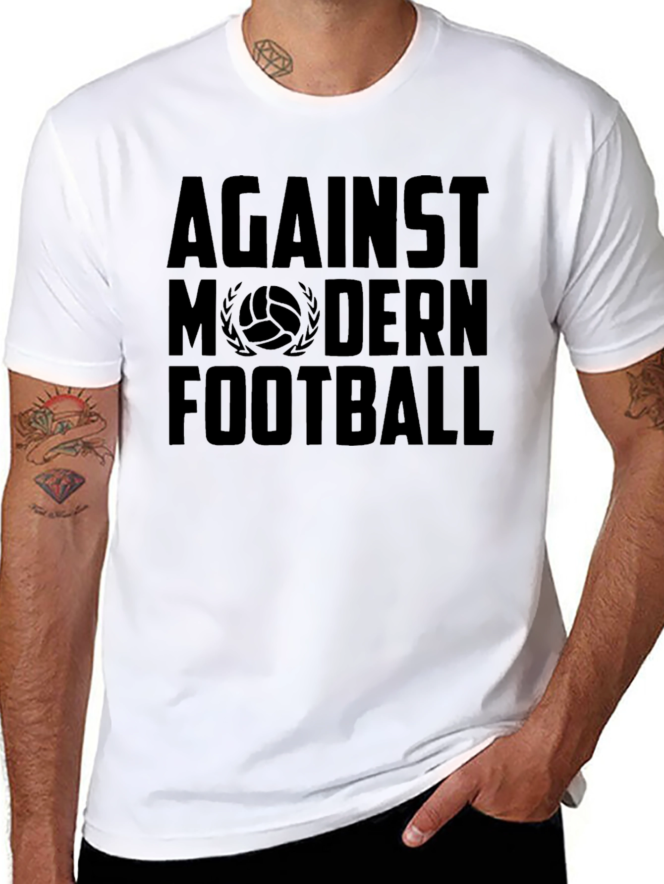 Against Modern Football Black Graphic Tee