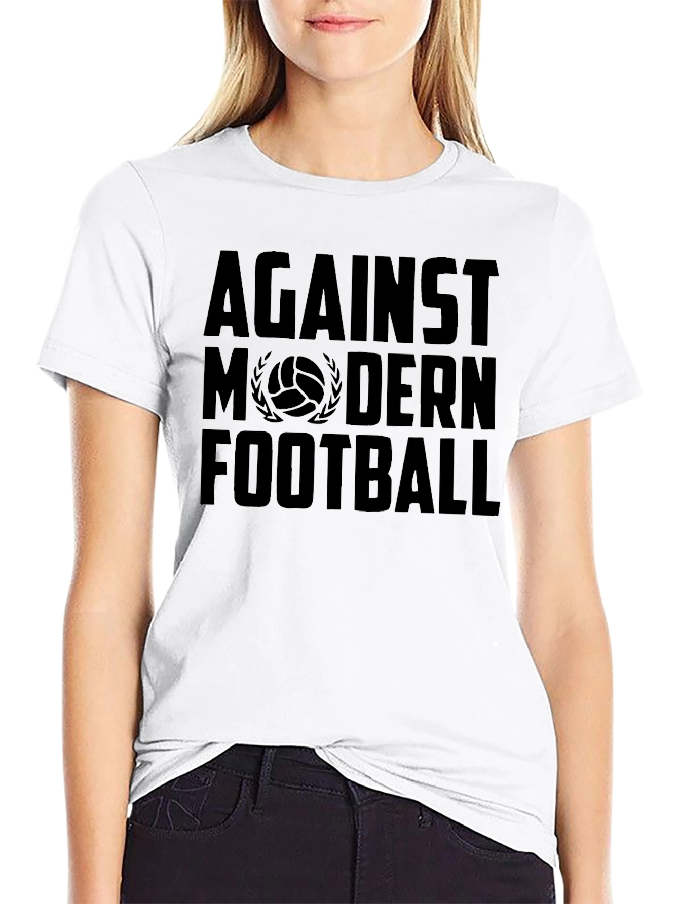 Against Modern Football Black Graphic Tee