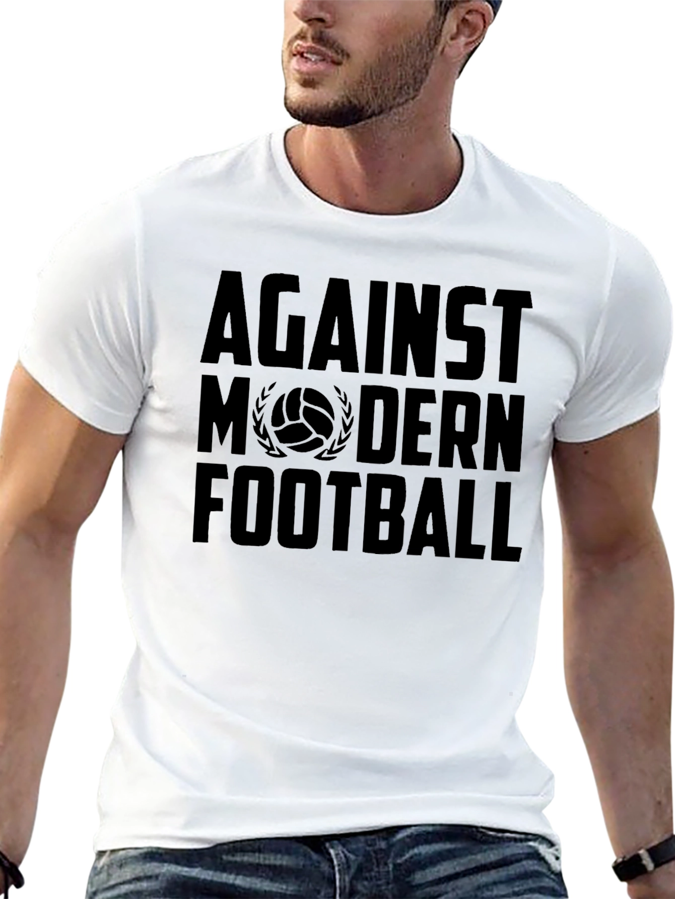 Against Modern Football Black Graphic Tee