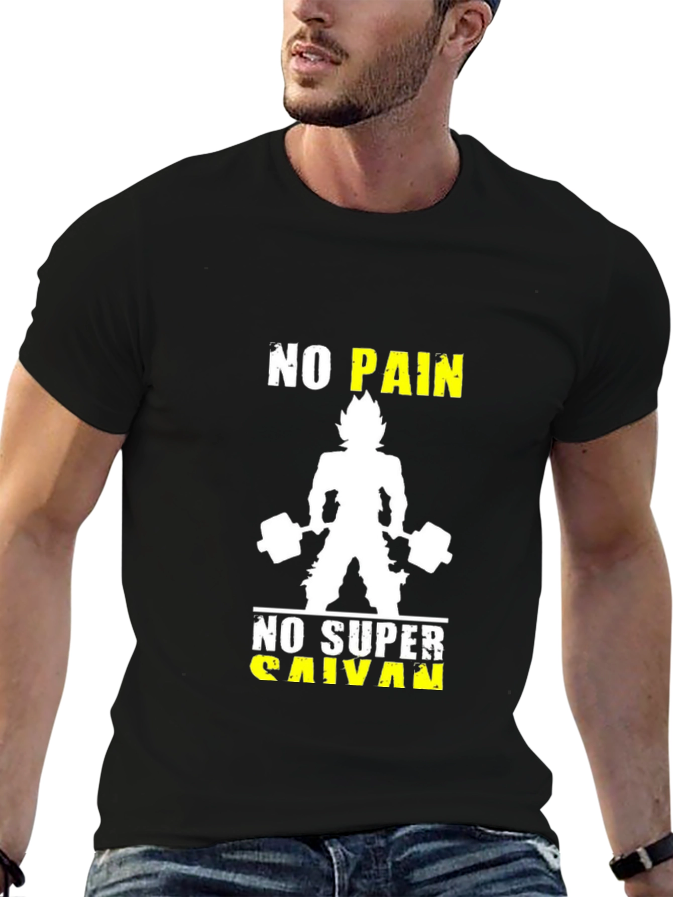 No Pain No Super Saiyan Black T-Shirt