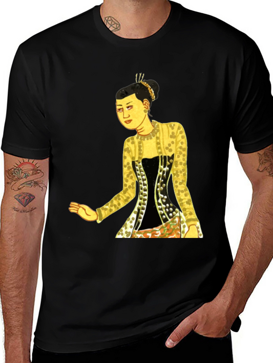 Vintage Indonesian Woman Graphic Tee - Black