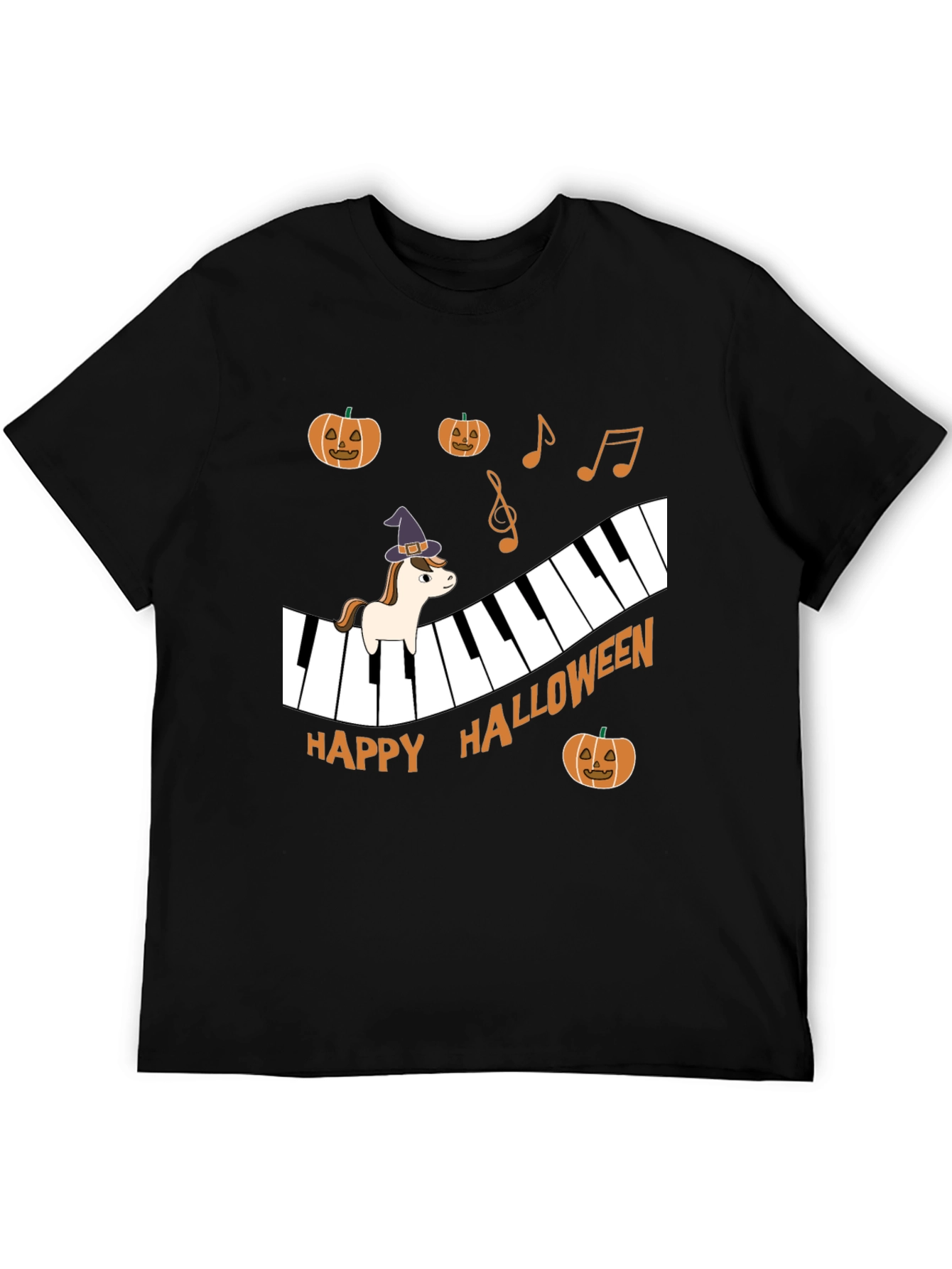 Halloween Piano Unicorn T-Shirt
