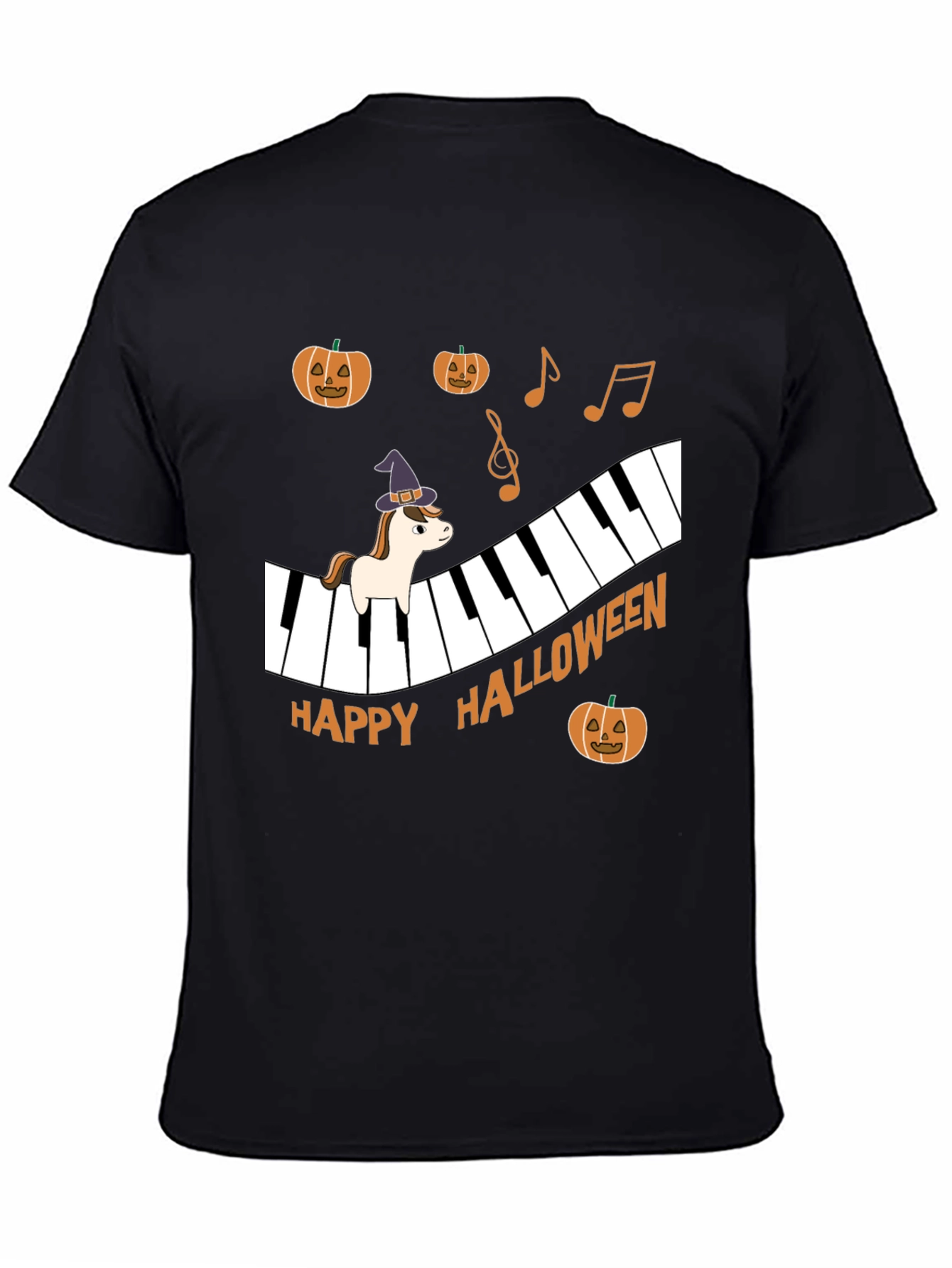 Halloween Piano Unicorn T-Shirt