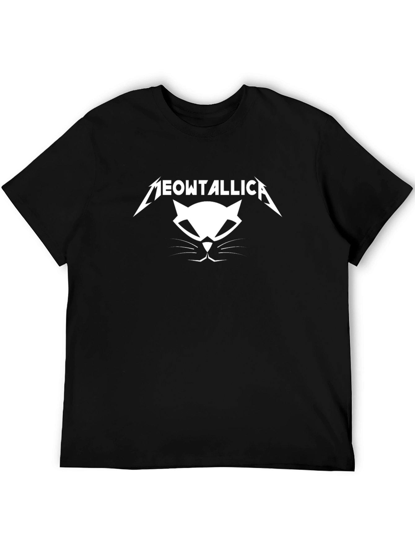 Meowtallica Black T-Shirt - Cat Metal Fan Tee
