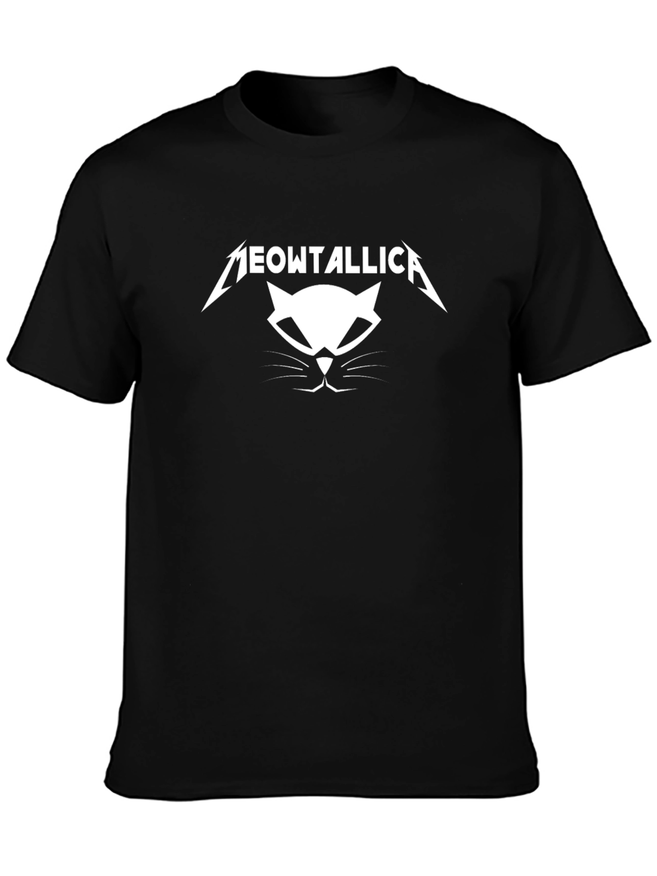 Meowtallica Black T-Shirt - Cat Metal Fan Tee