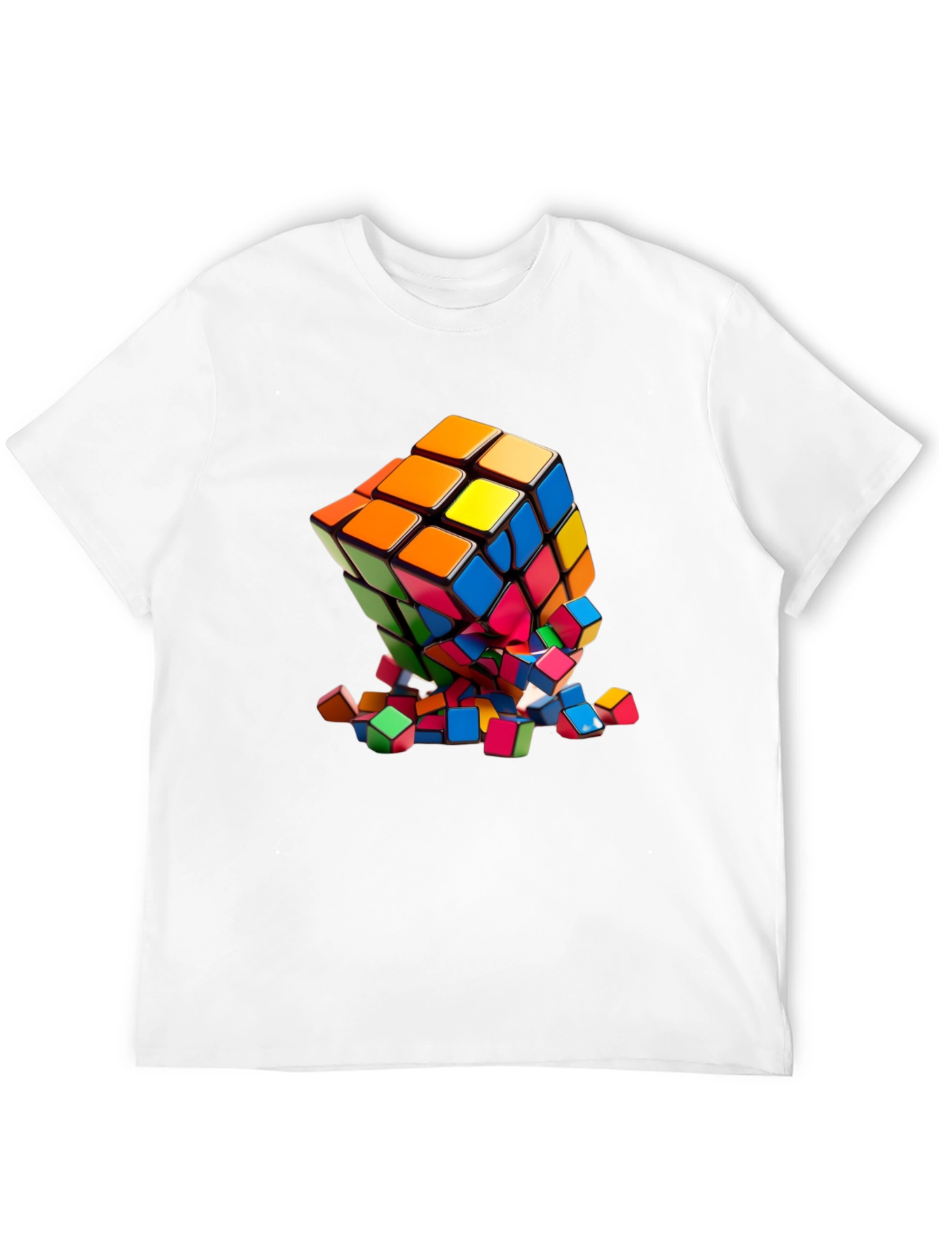 Exploding Rubiks Cube Graphic Tee
