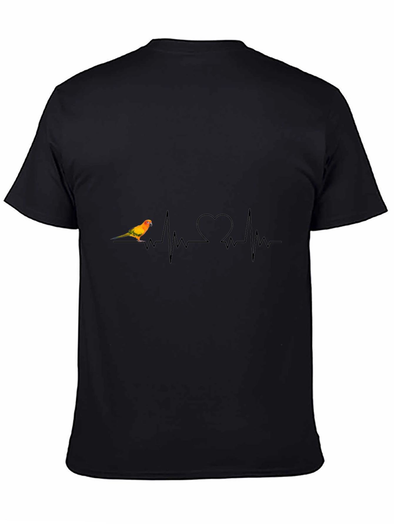 Heartbeat Parrot Graphic Tee - Black