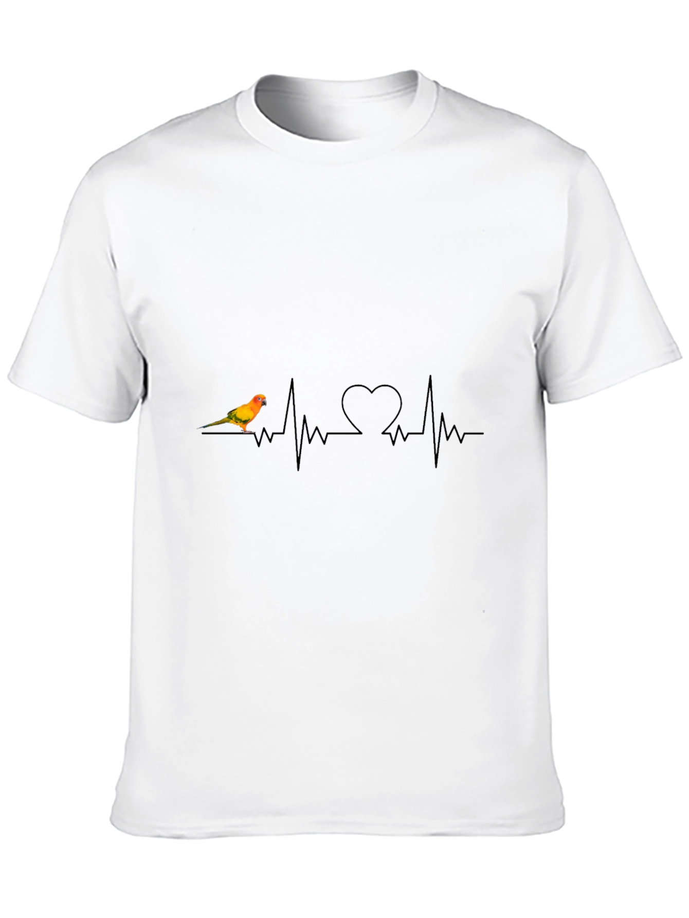 Heartbeat Parrot Graphic Tee - Black