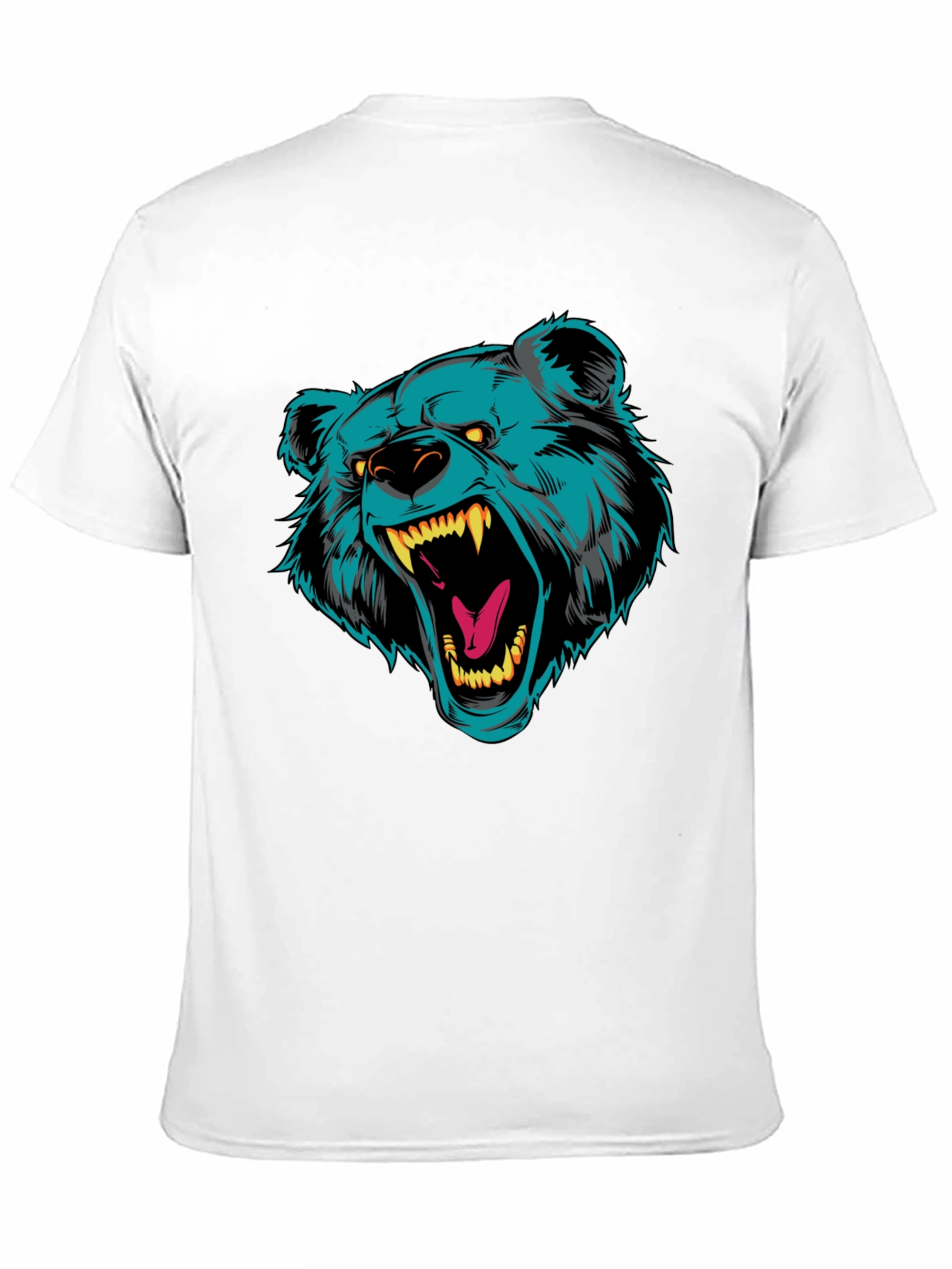 Black T-Shirt with Roaring Bear Graphic