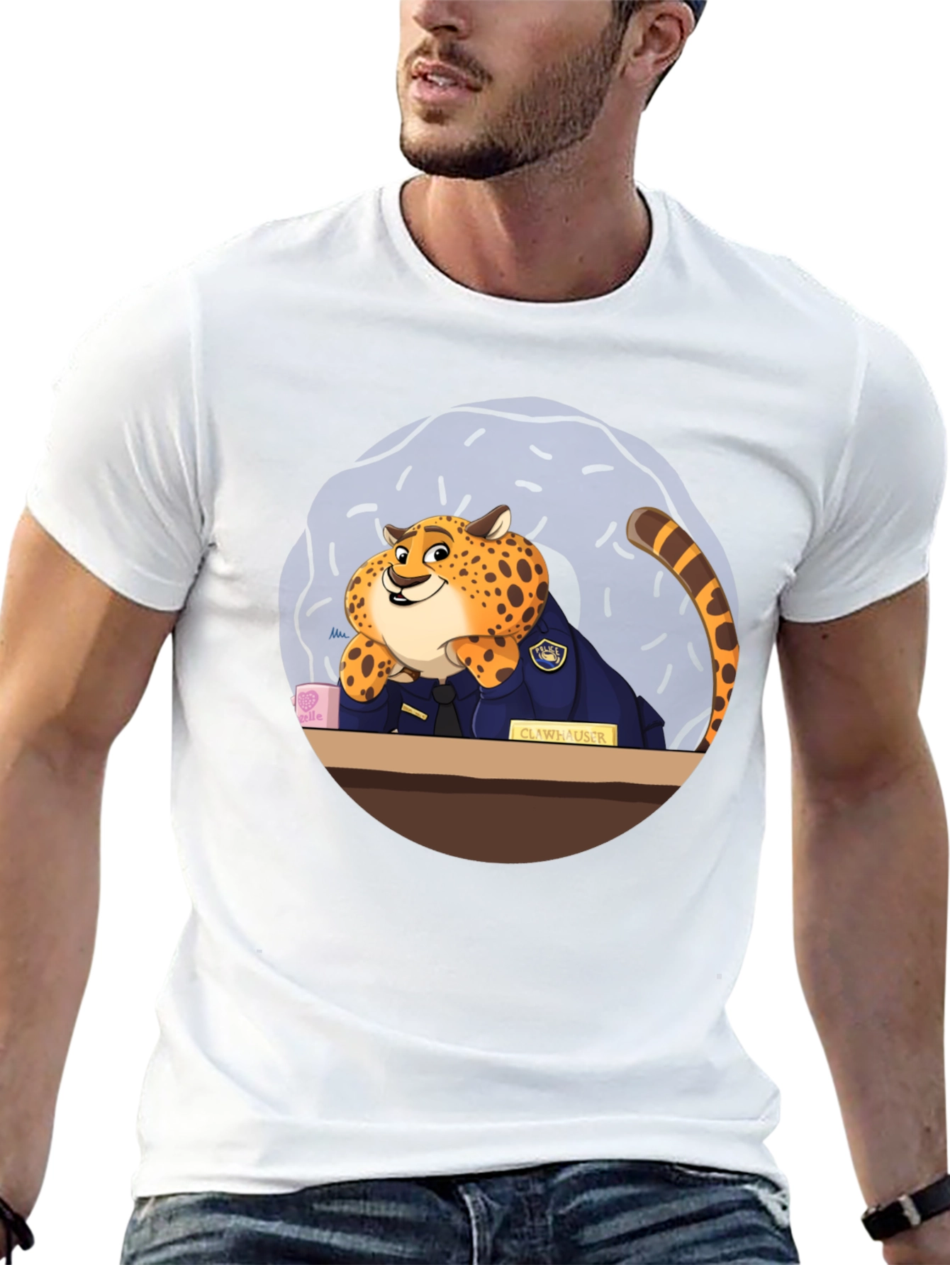 Zootopia Clawhauser T-Shirt - Black Graphic Tee