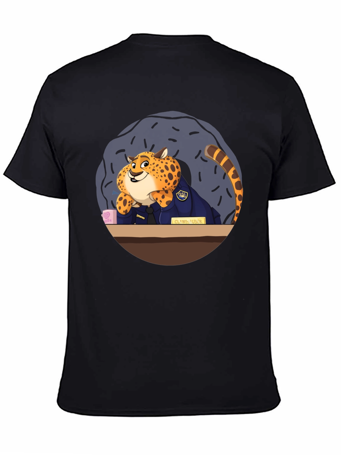 Zootopia Clawhauser T-Shirt - Black Graphic Tee