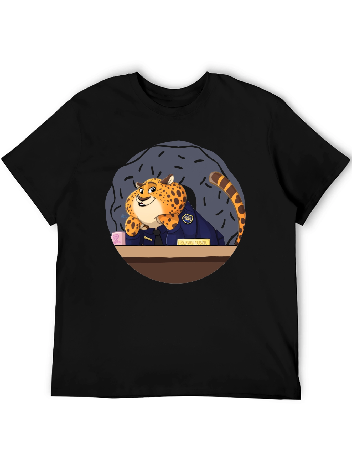 Zootopia Clawhauser T-Shirt - Black Graphic Tee