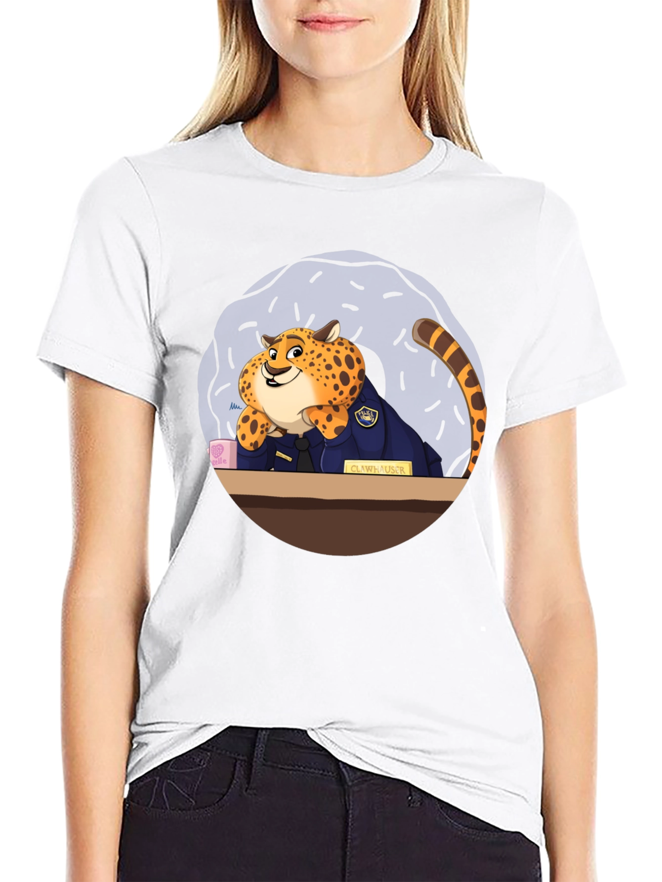 Zootopia Clawhauser T-Shirt - Black Graphic Tee