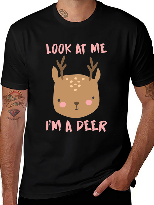Cute Deer Graphic Tee - Look At Me Im A Deer Shirt