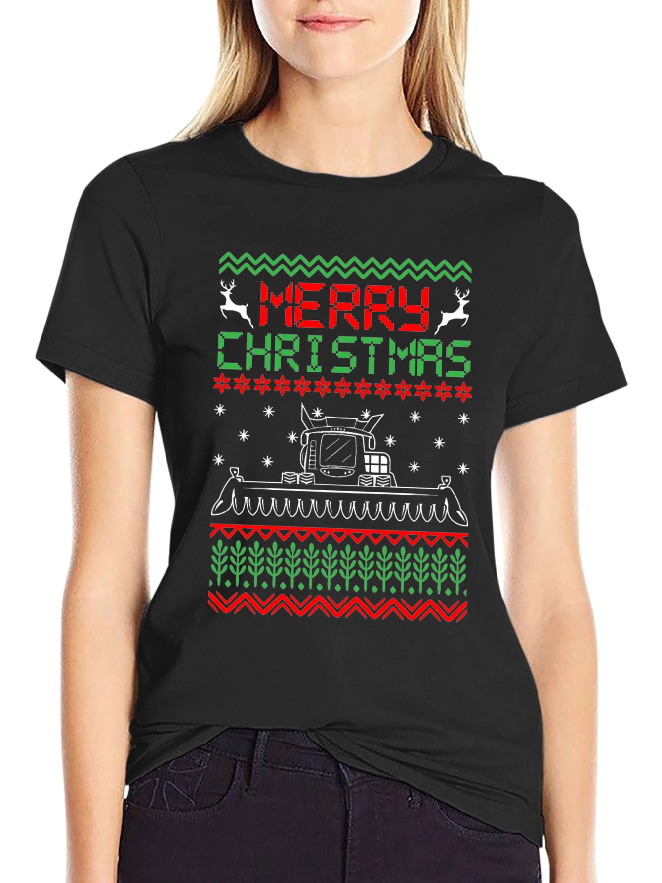 Festive Tractor Christmas T-Shirt