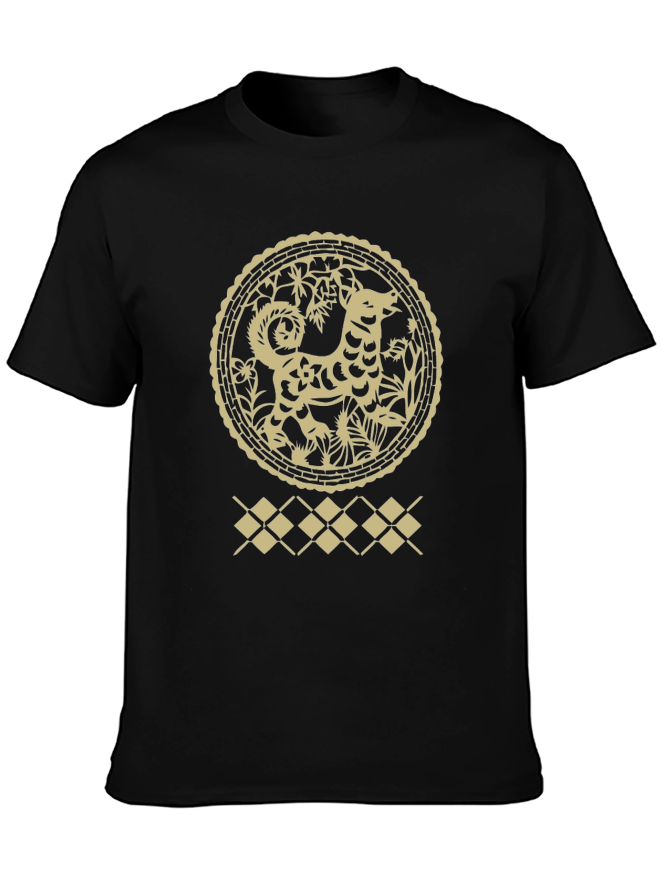 Dog Zodiac Graphic Print Crew Neck Tee