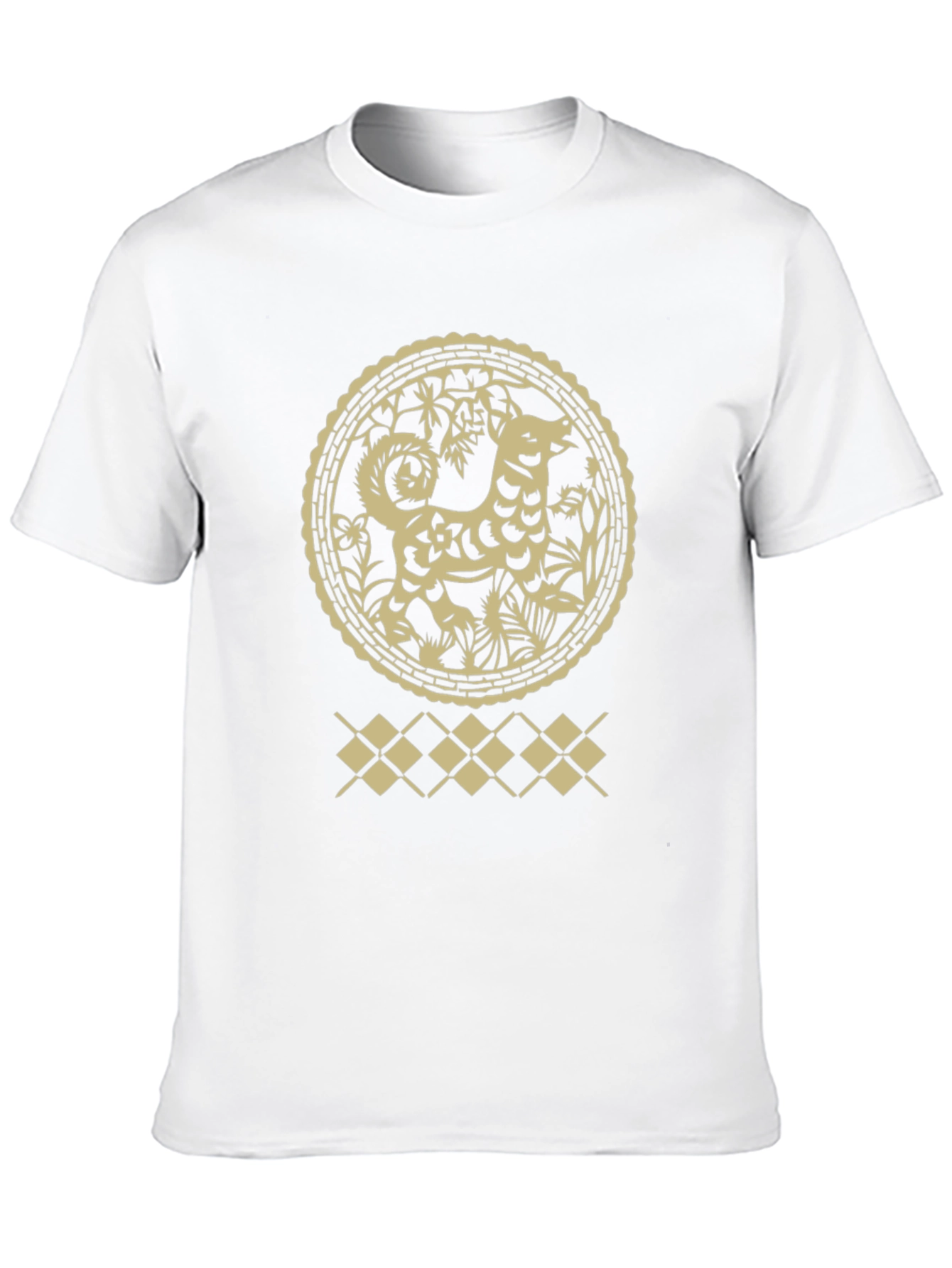 Dog Zodiac Graphic Print Crew Neck Tee
