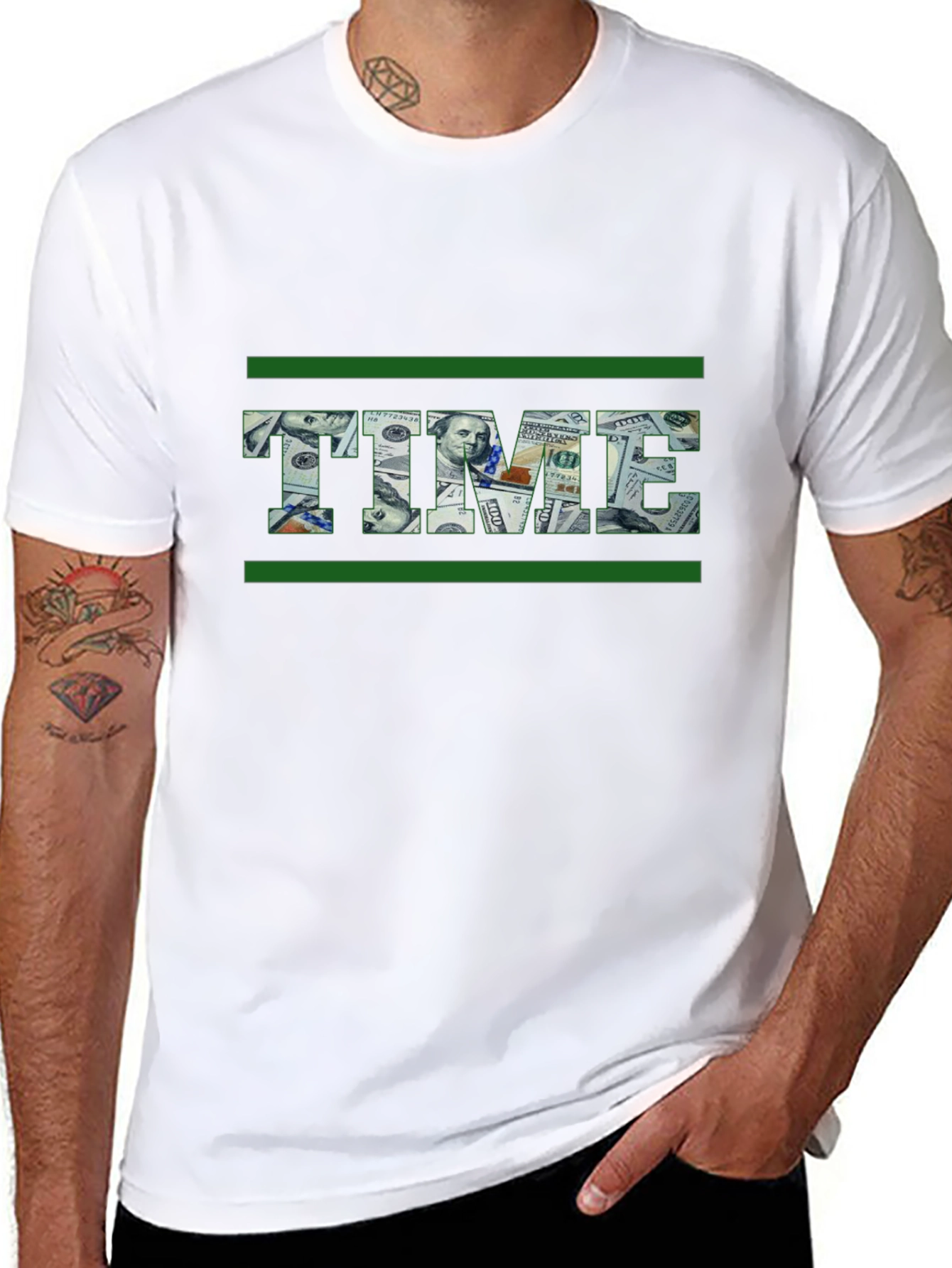 Time is Money Graphic T-Shirt - Black