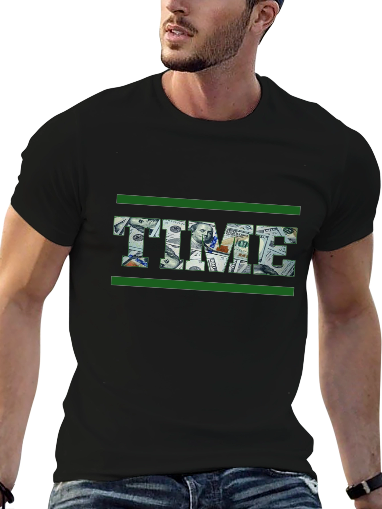 Time is Money Graphic T-Shirt - Black