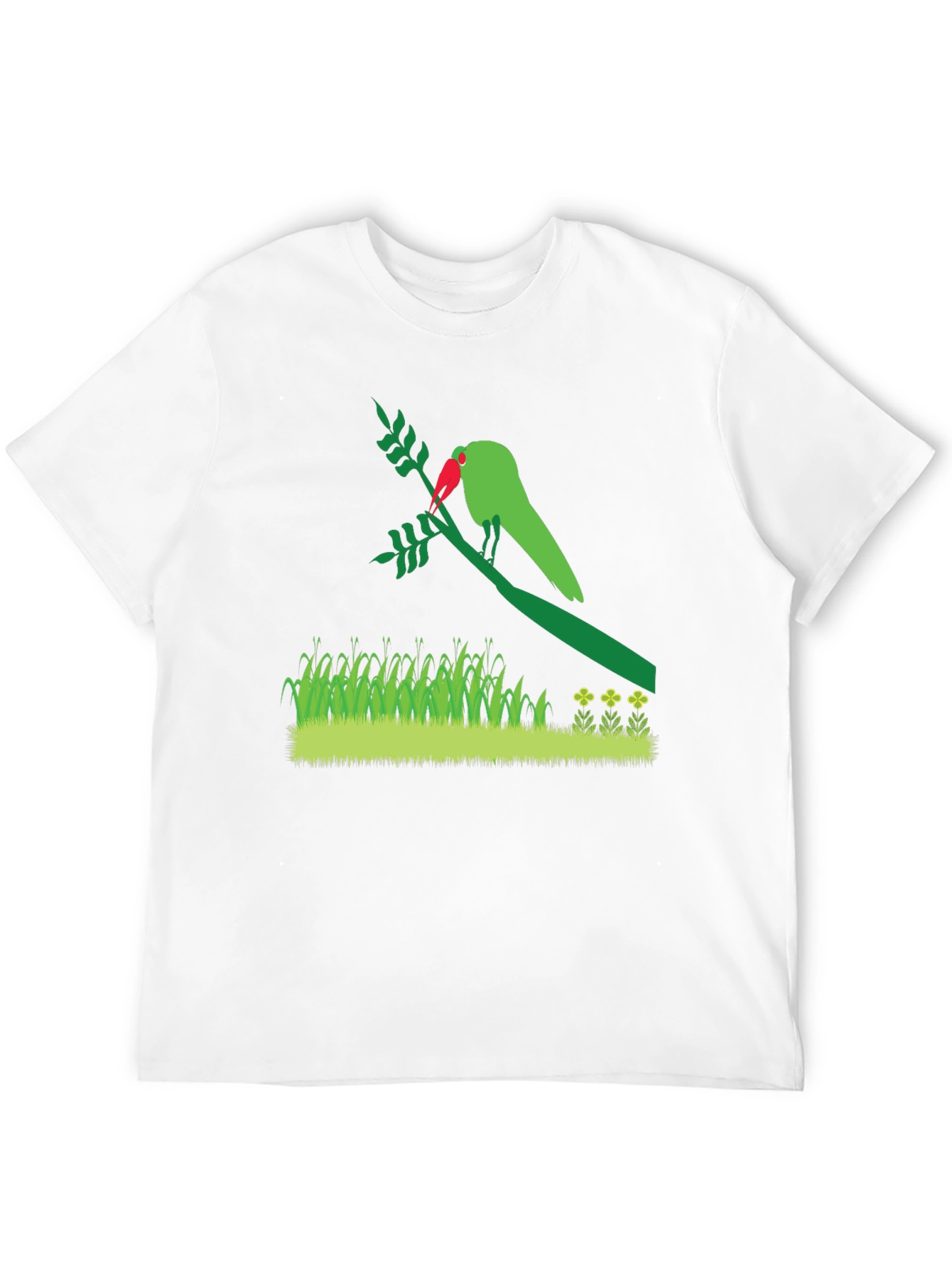 Mens Parrot Graphic Print Black T-Shirt