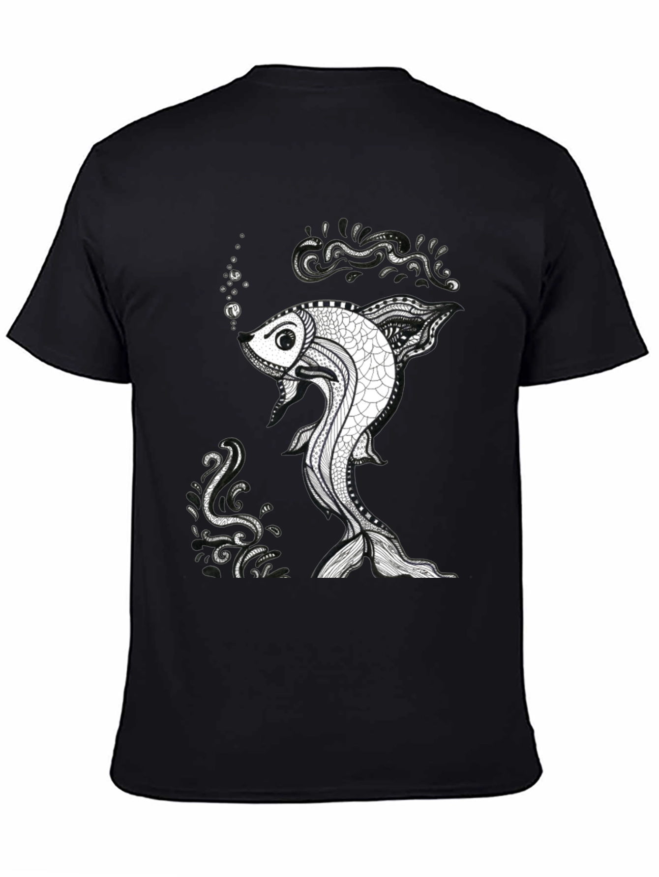 Fish Graphic Black T-Shirt