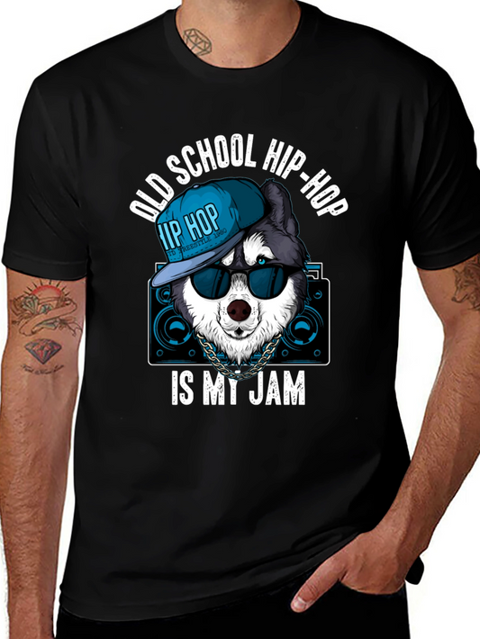 Old School Hip Hop Dog Graphic Tee